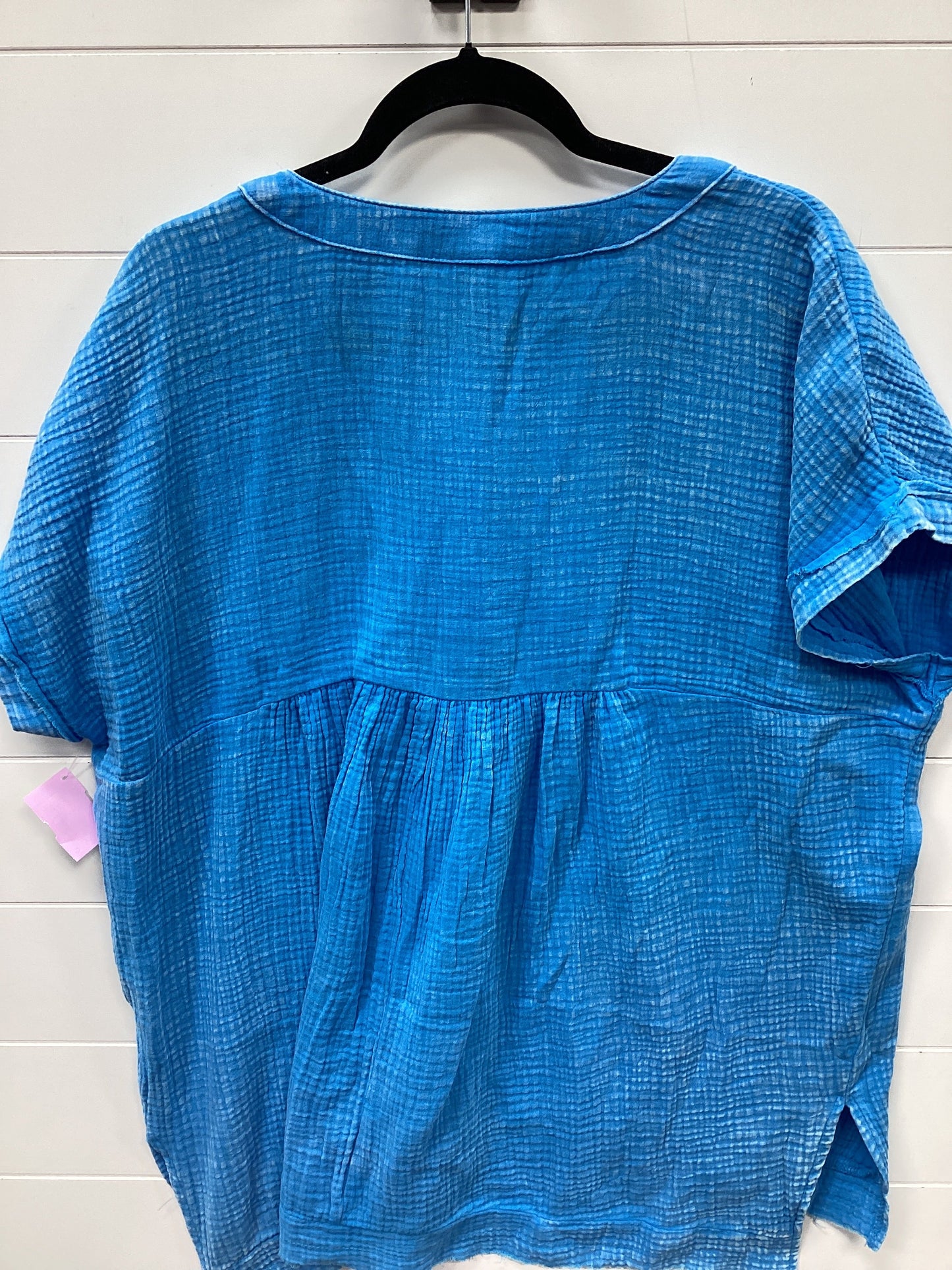 Top Ss By Zenana Outfitters In Blue, Size:1X