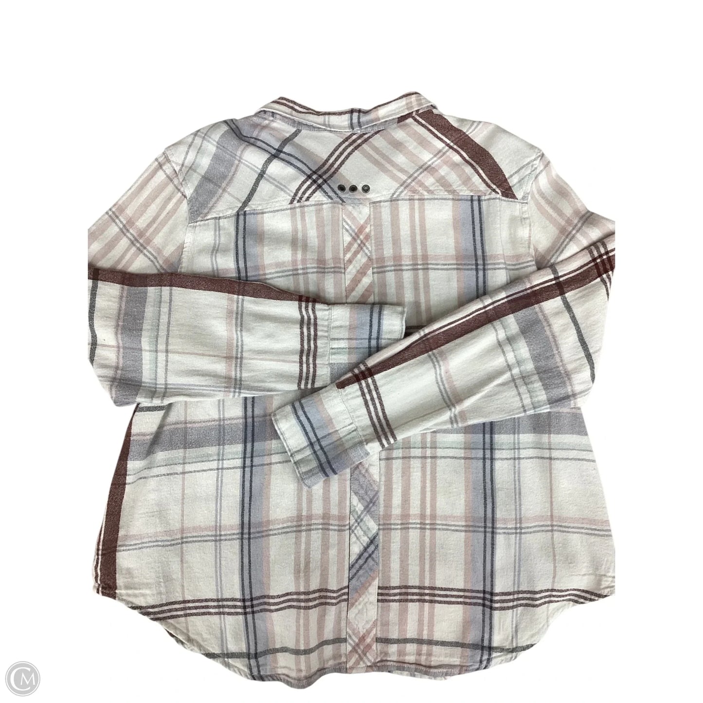 Top Long Sleeve By Free People In Plaid Pattern, Size: M