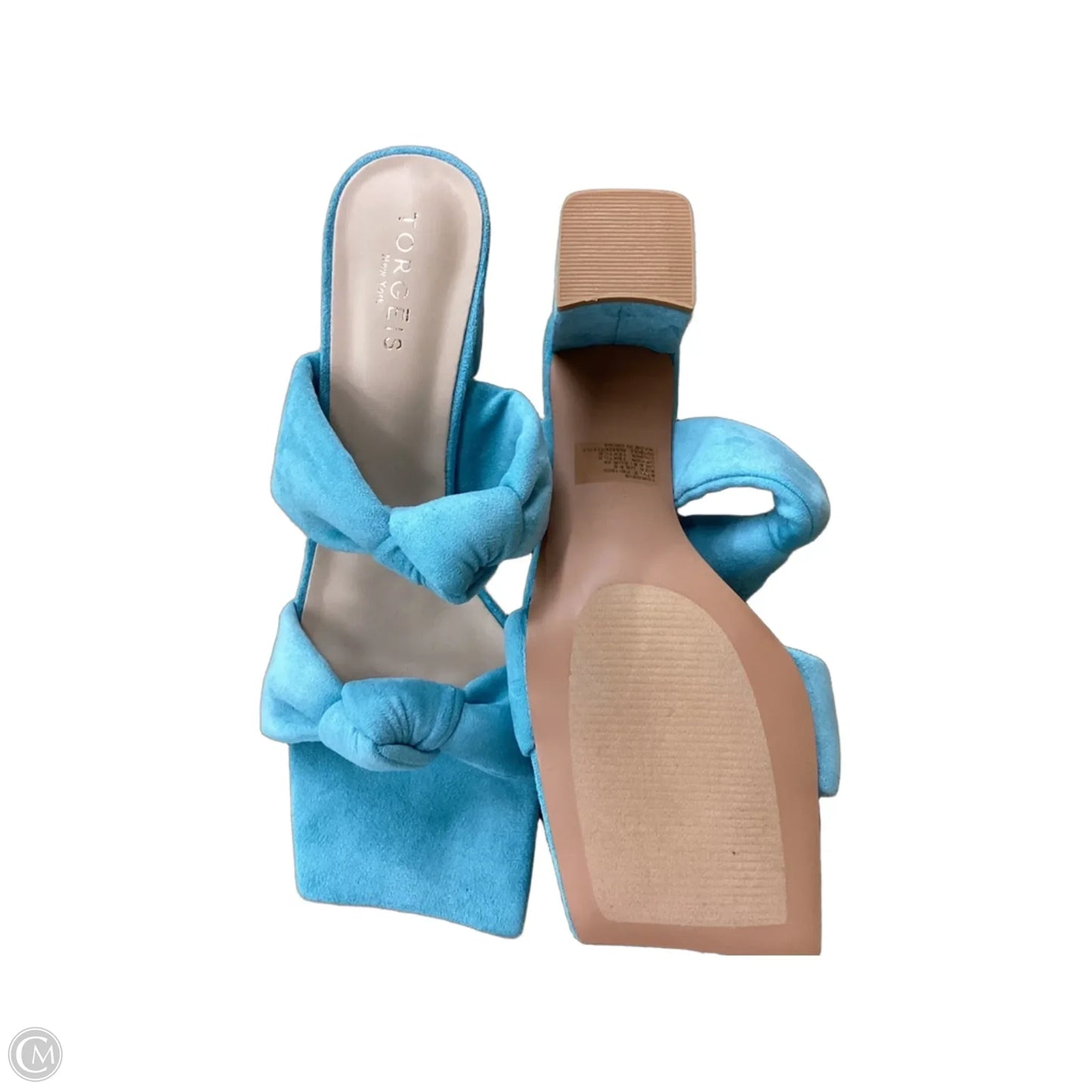 Shoes Heels Block By Clothes Mentor In Aqua, Size: 8.5