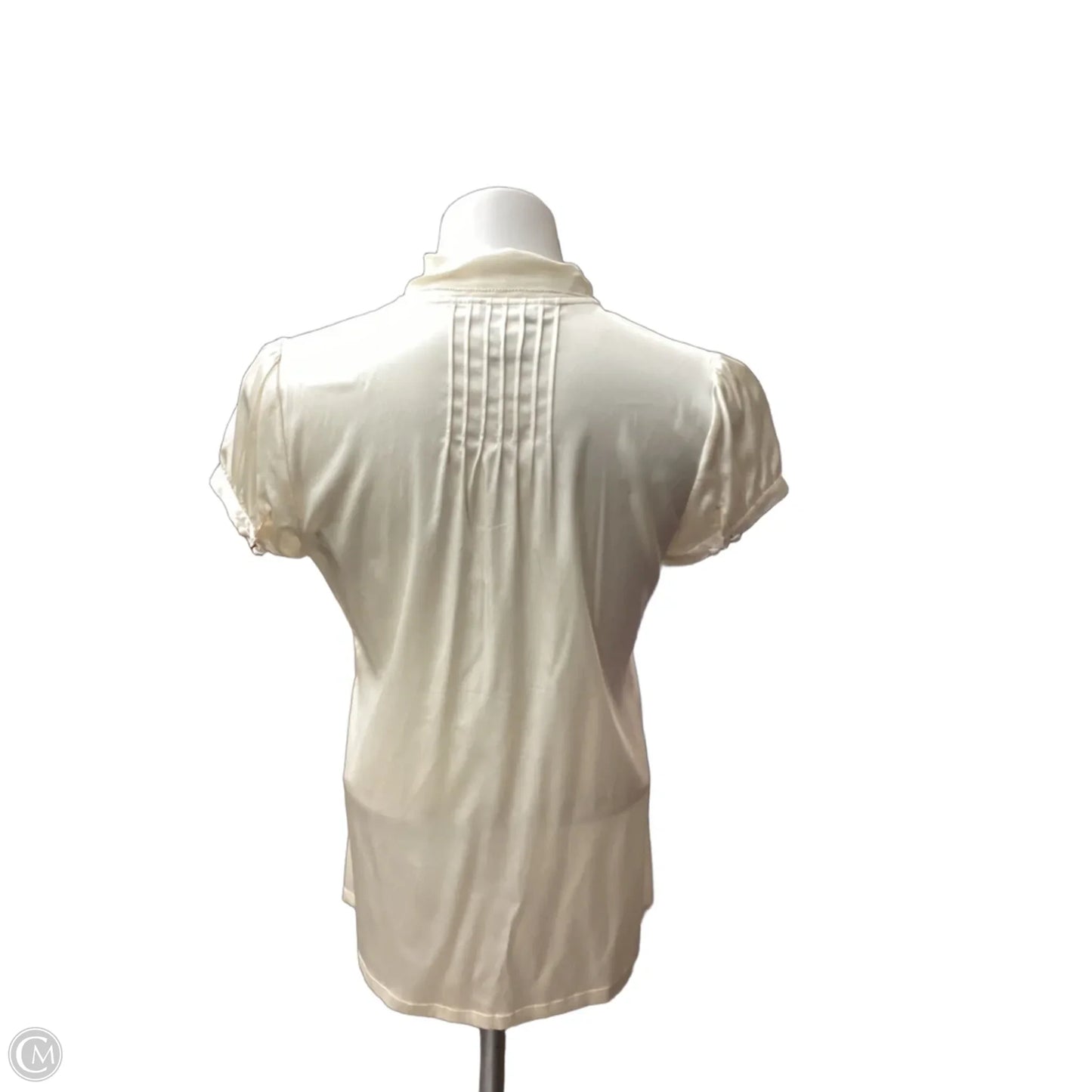 Top Short Sleeve By White House Black Market In Ivory, Size: S