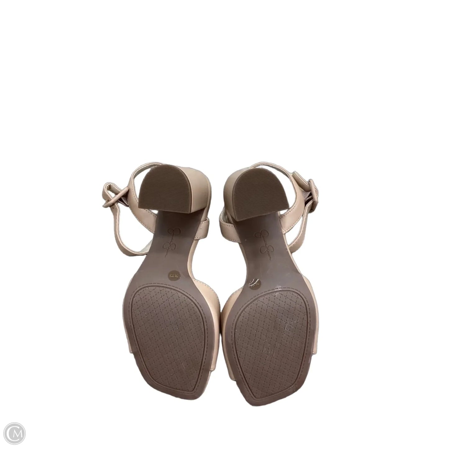 Sandals Heels Block By Jessica Simpson In Beige, Size: 7