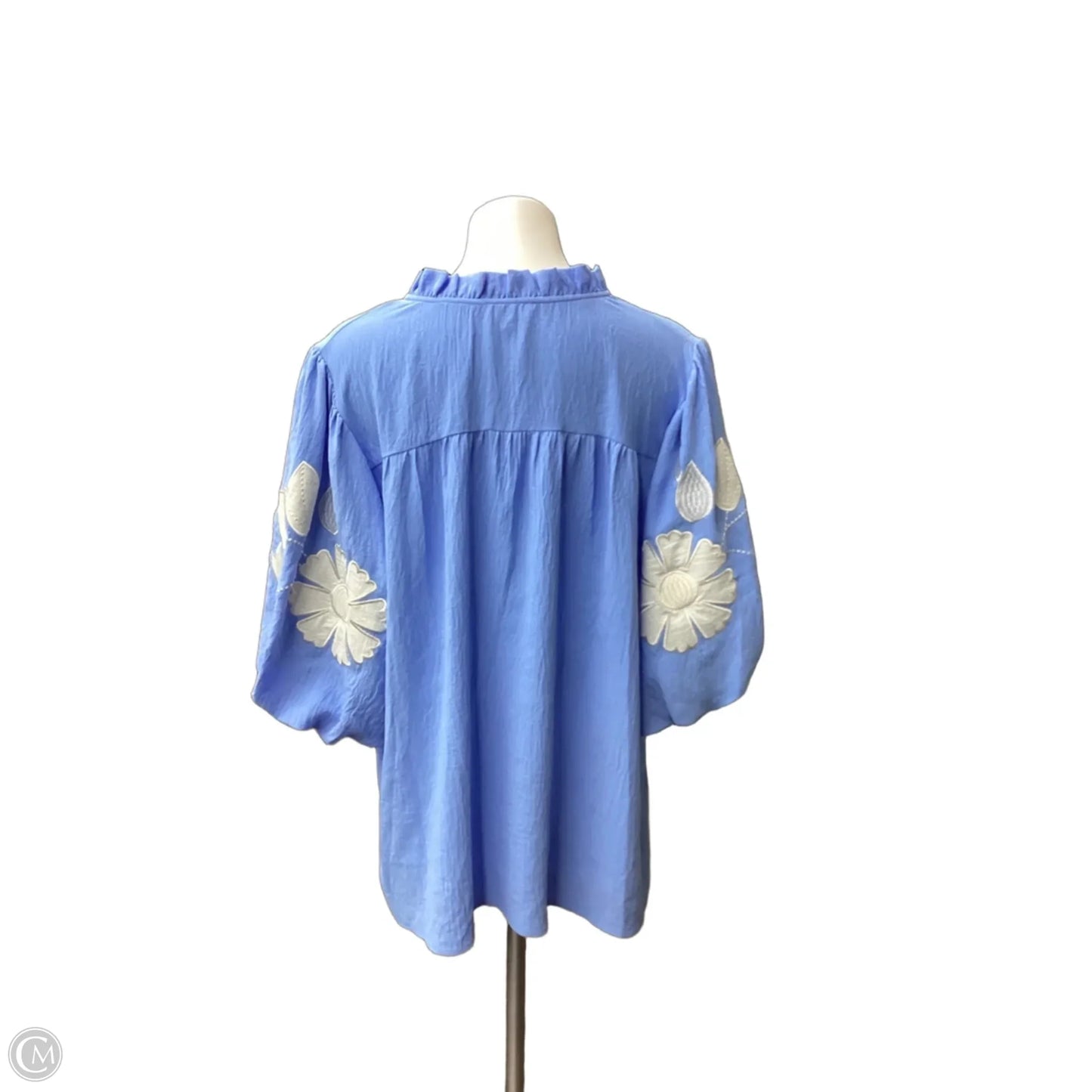 Top Short Sleeve By Oddi In Blue, Size: 3x