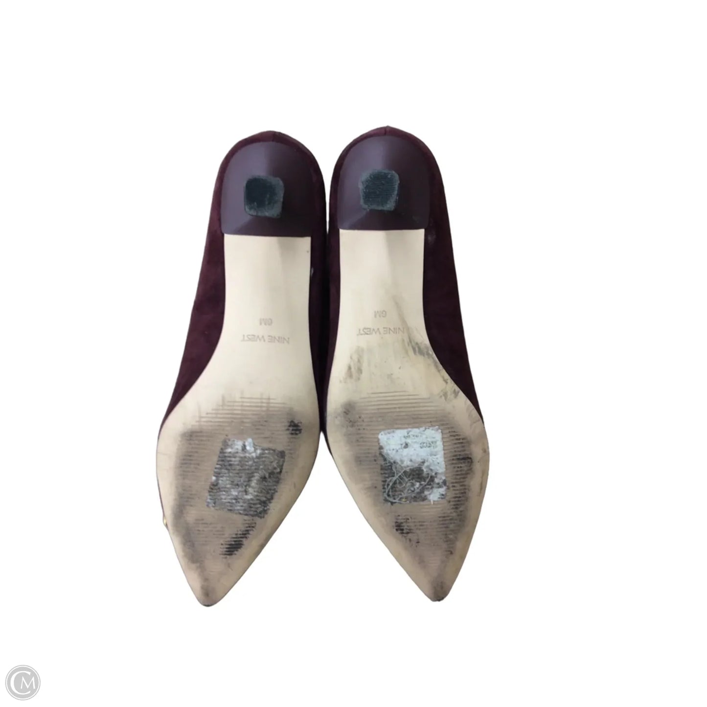 Shoes Heels Kitten By Nine West In Maroon, Size: 6