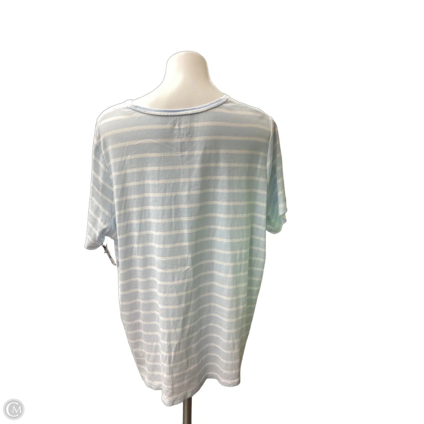 Top Short Sleeve By Croft And Barrow In Striped Pattern, Size: 2x