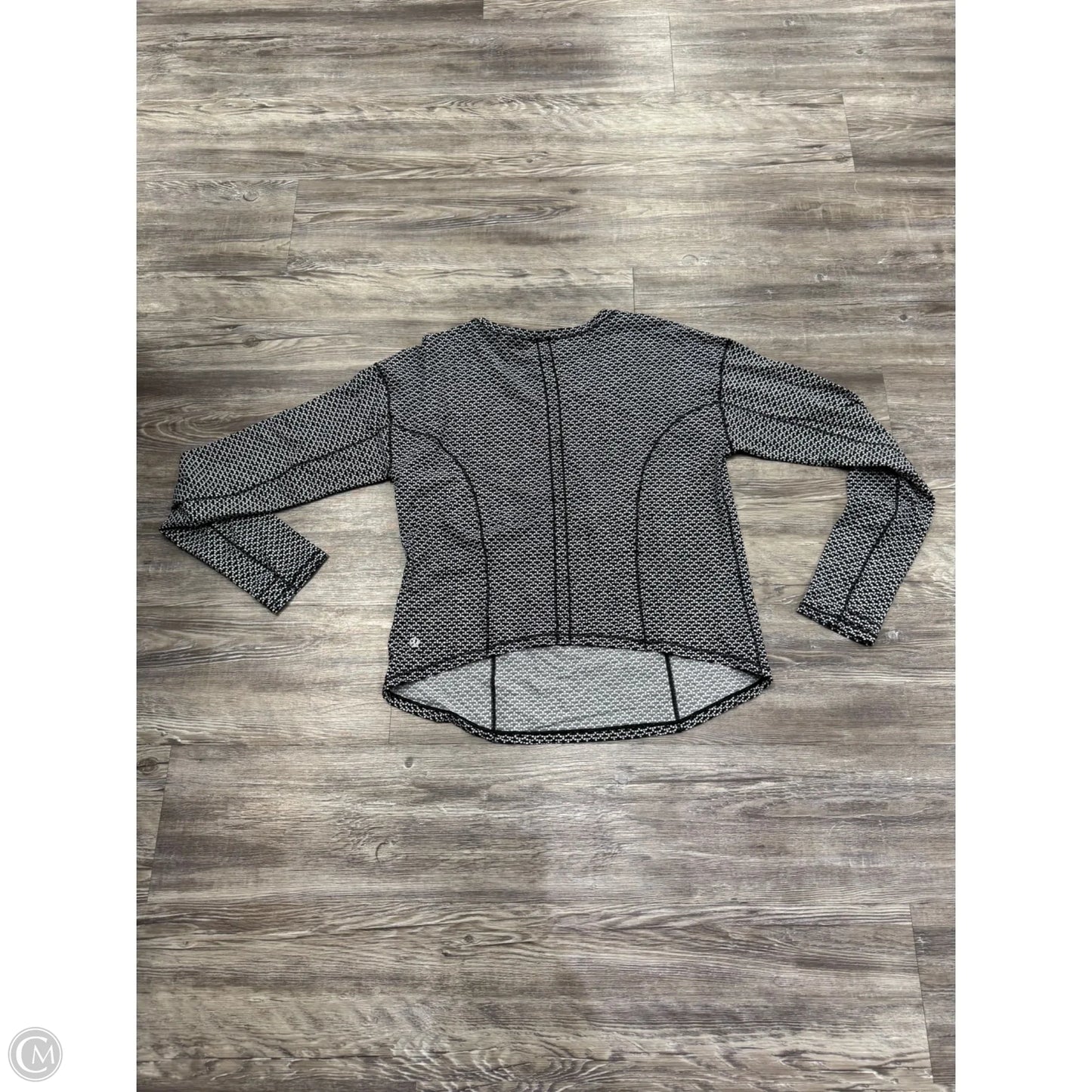 Athletic Top Long Sleeve Crewneck By Lululemon In Black & White, Size: 8