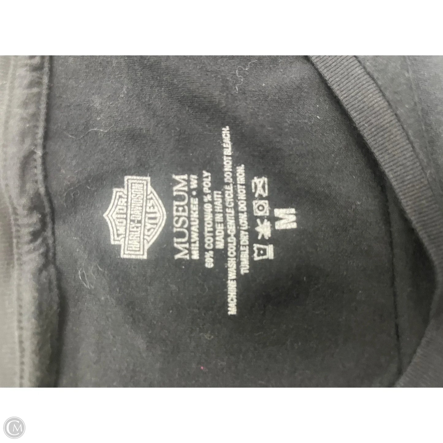 Top Short Sleeve By Harley Davidson In Black & White, Size: M