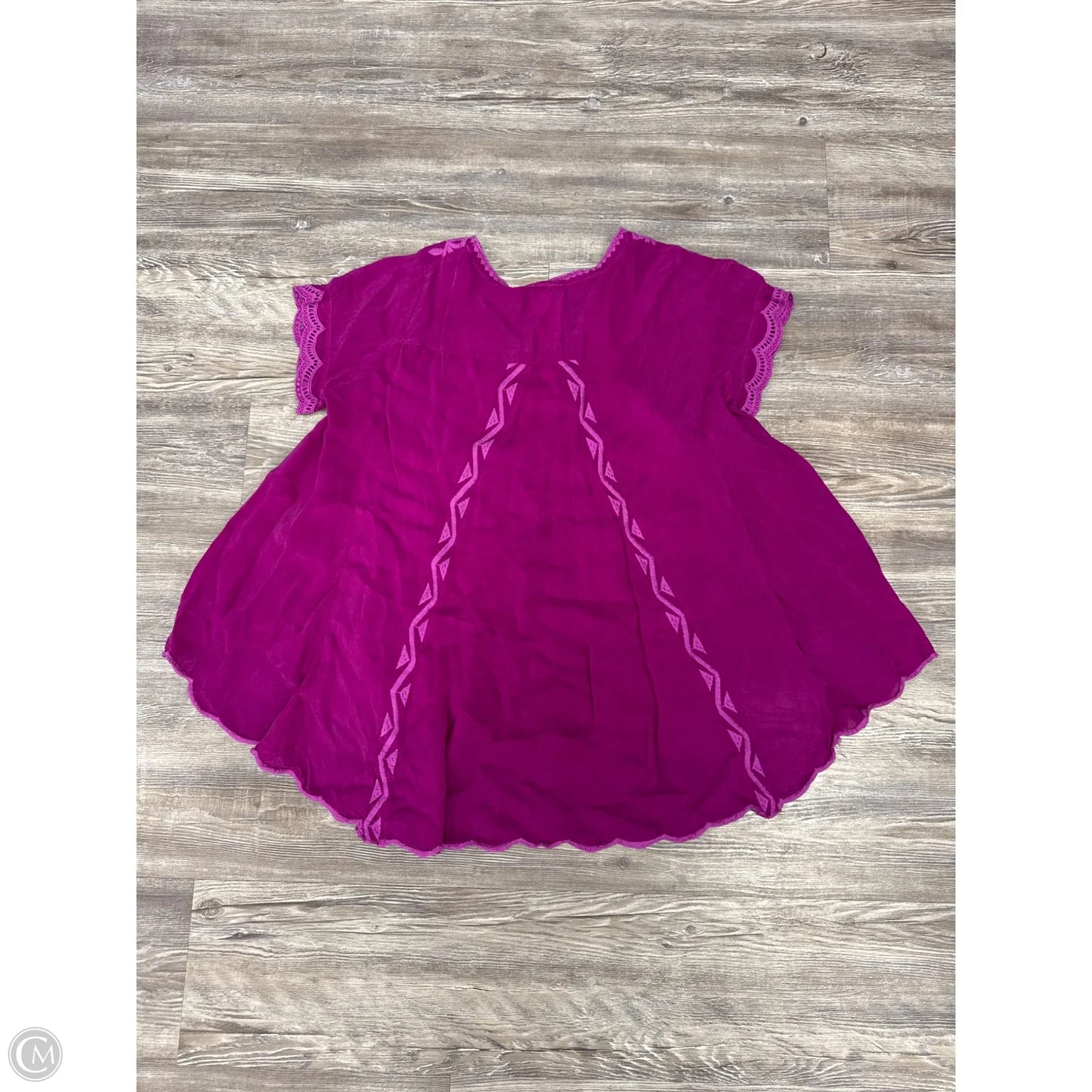 Top Short Sleeve Designer By Johnny Was In Purple, Size: Xs