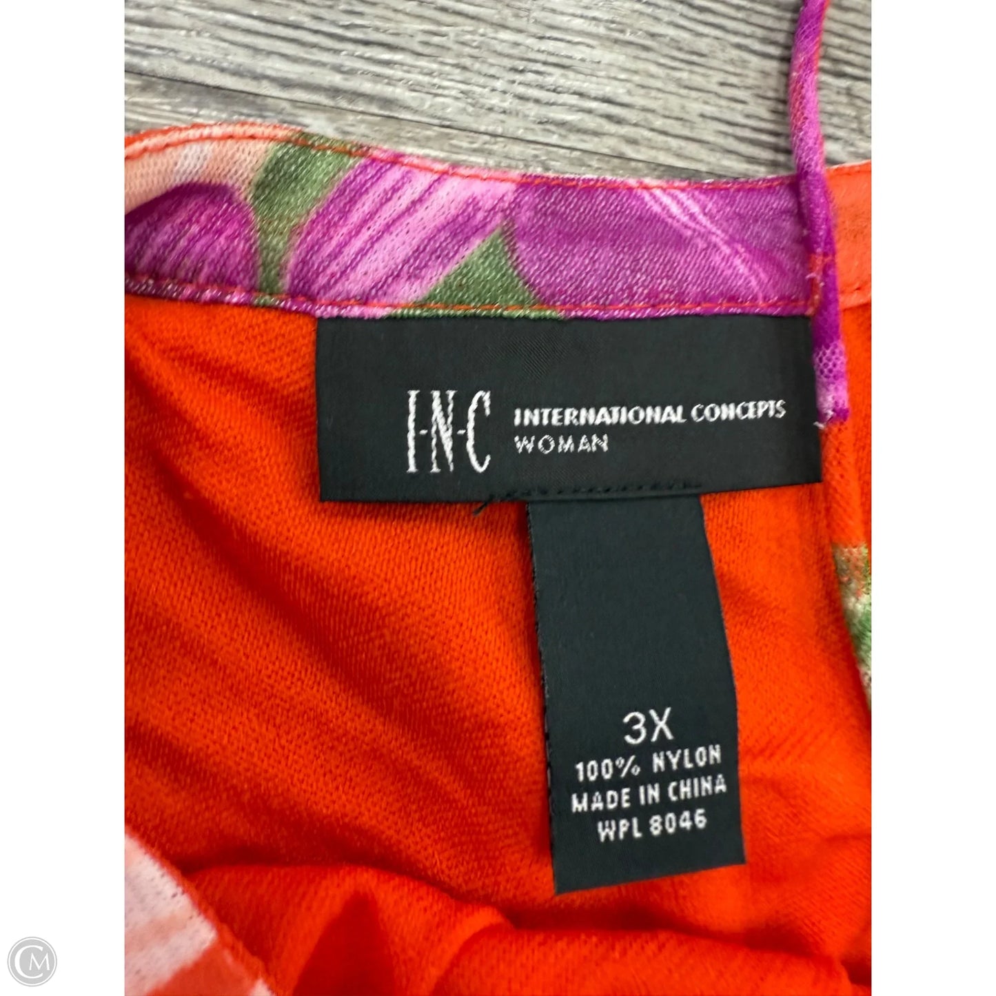 Top Long Sleeve By Inc In Tropical Print, Size: 3x