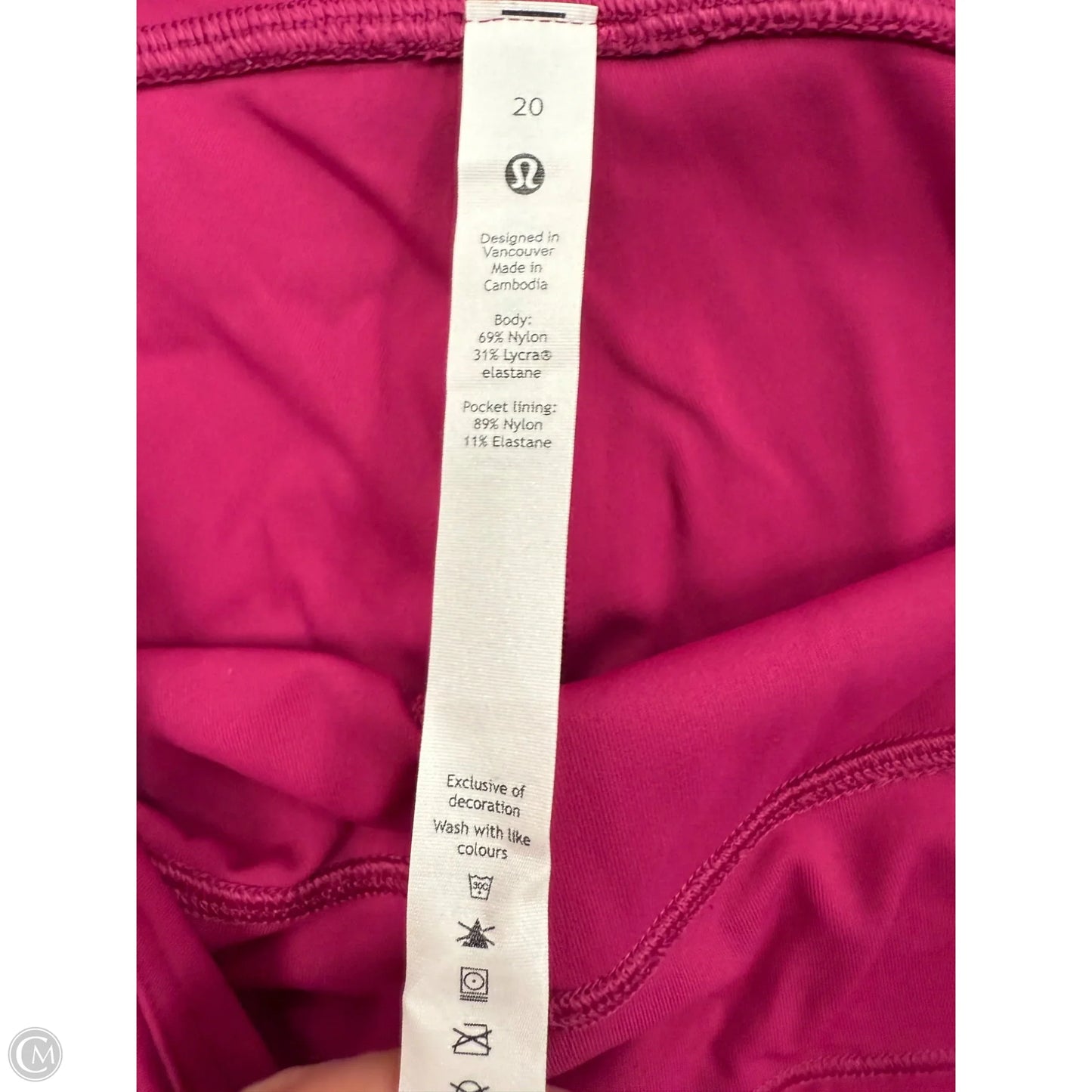 Athletic Leggings By Lululemon In Pink, Size: 20