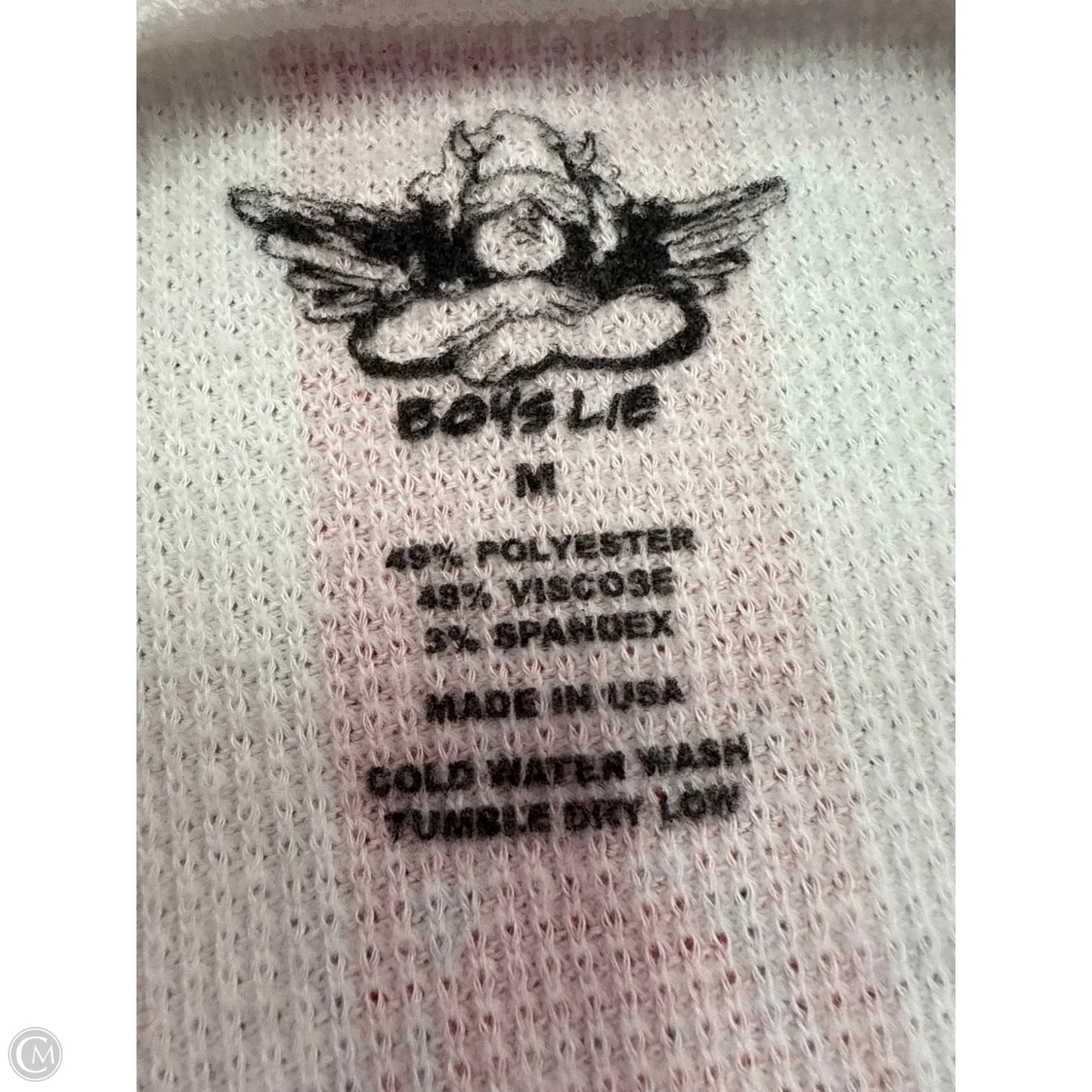 Top Long Sleeve By Boys Lie In White, Size: M