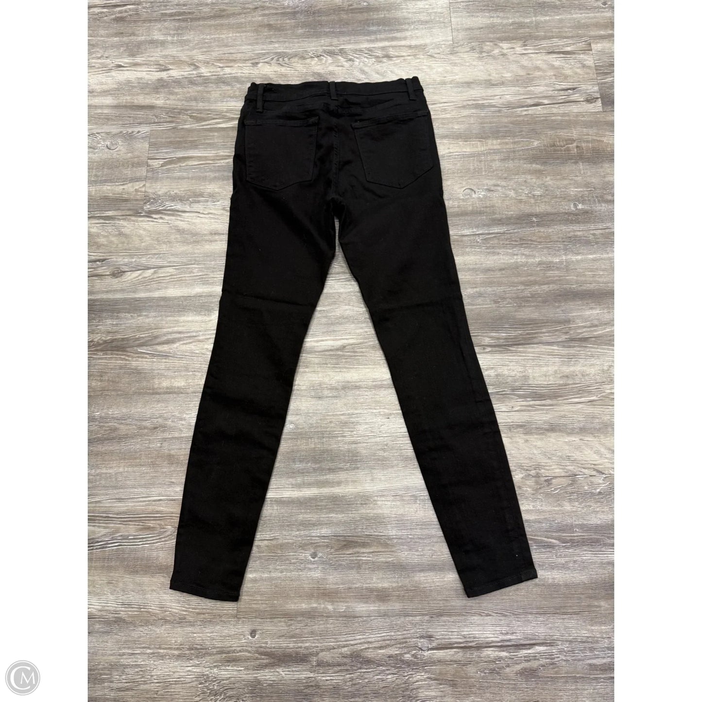 Jeans Skinny By Frame In Black Denim, Size: 4