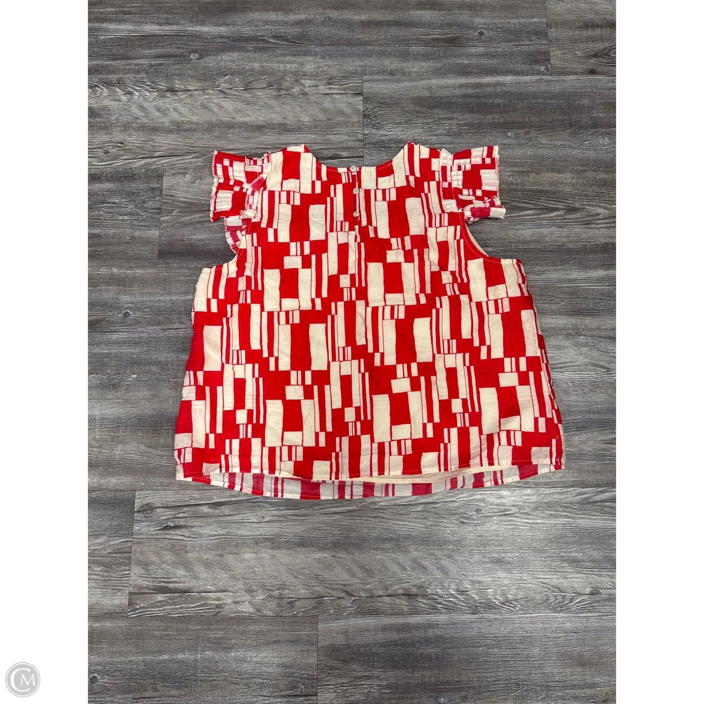 Top Short Sleeve By Corey Lynn Calter In Red & Tan, Size: Xl