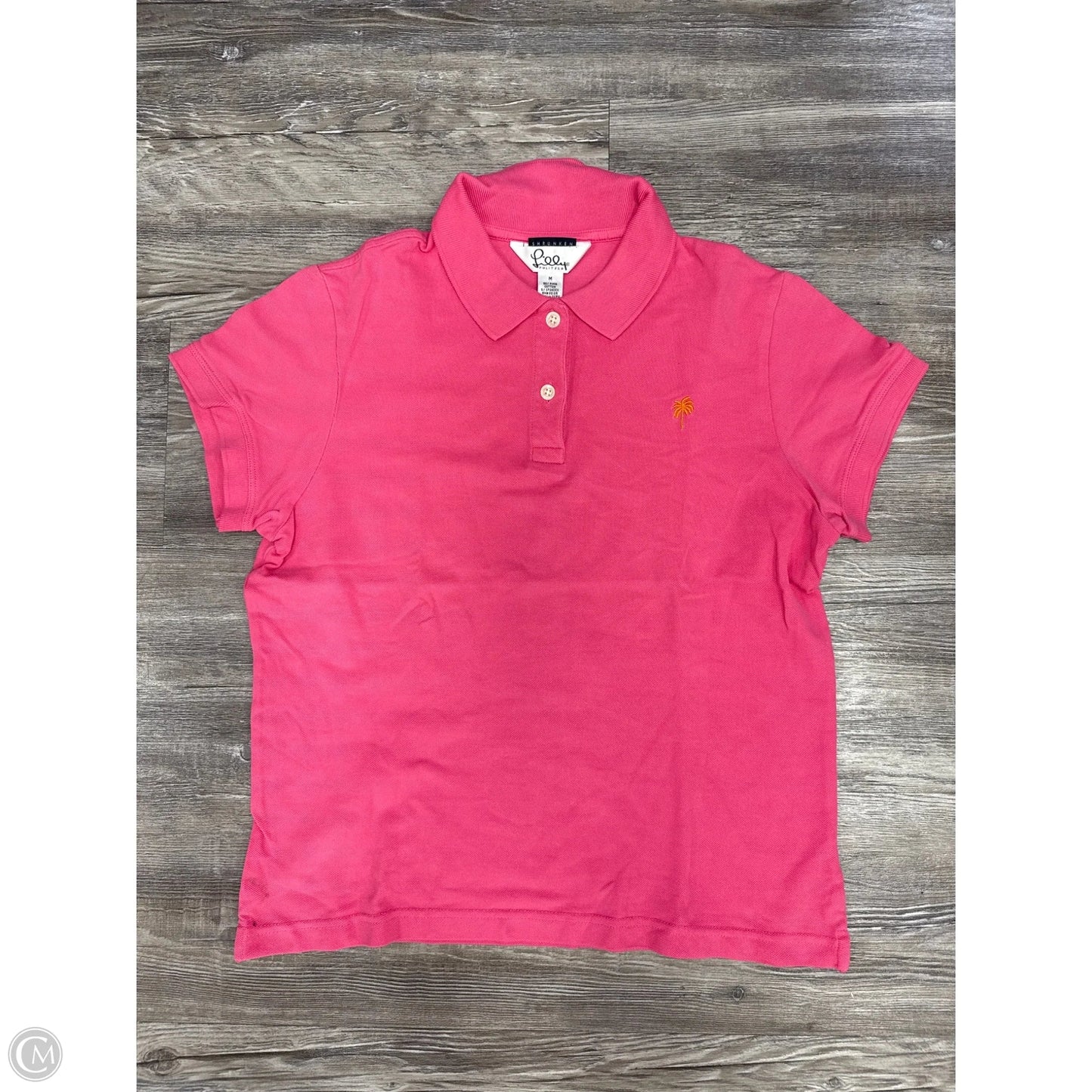 Top Short Sleeve Designer By Lilly Pulitzer In Pink, Size: M