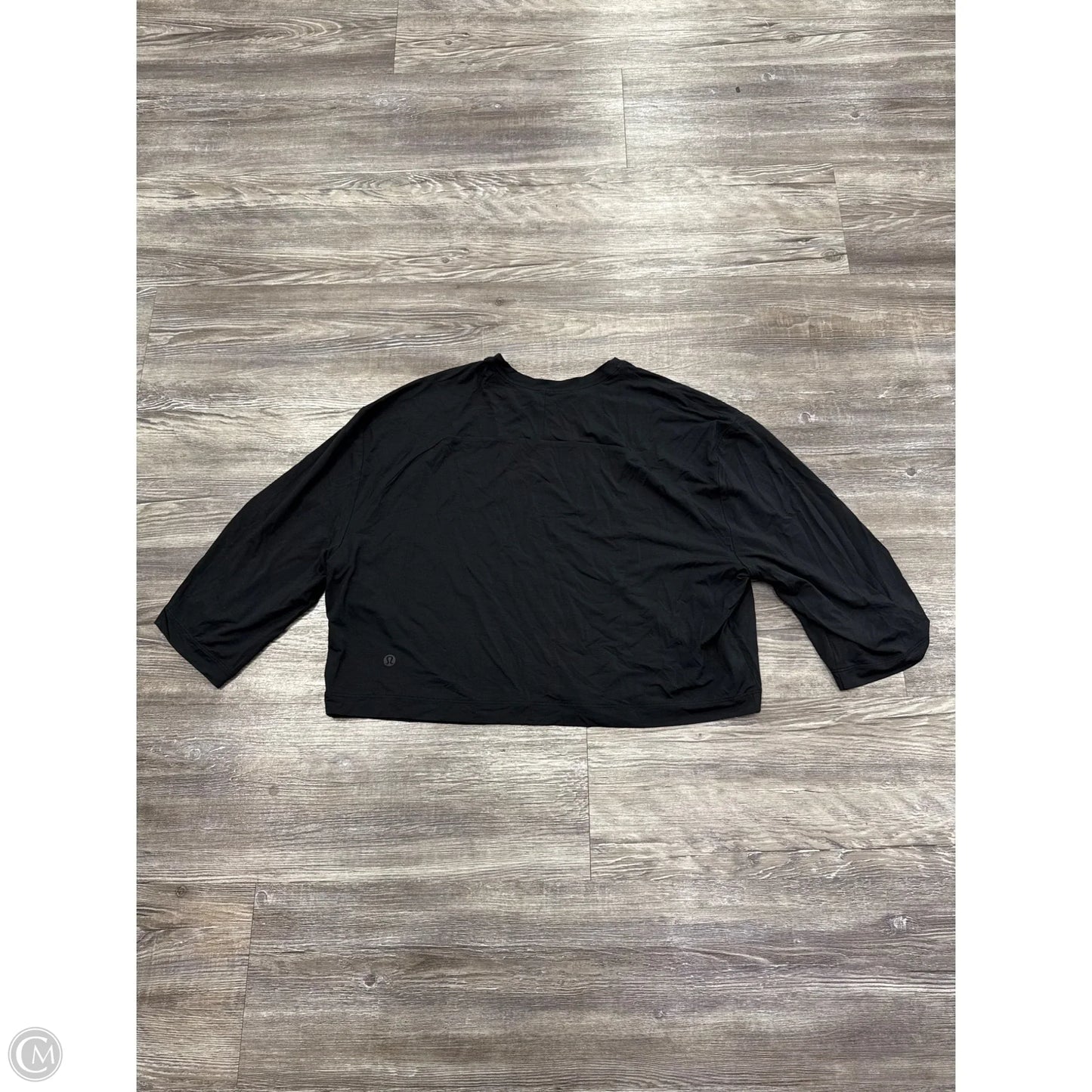 Athletic Top Short Sleeve By Lululemon In Black, Size: S