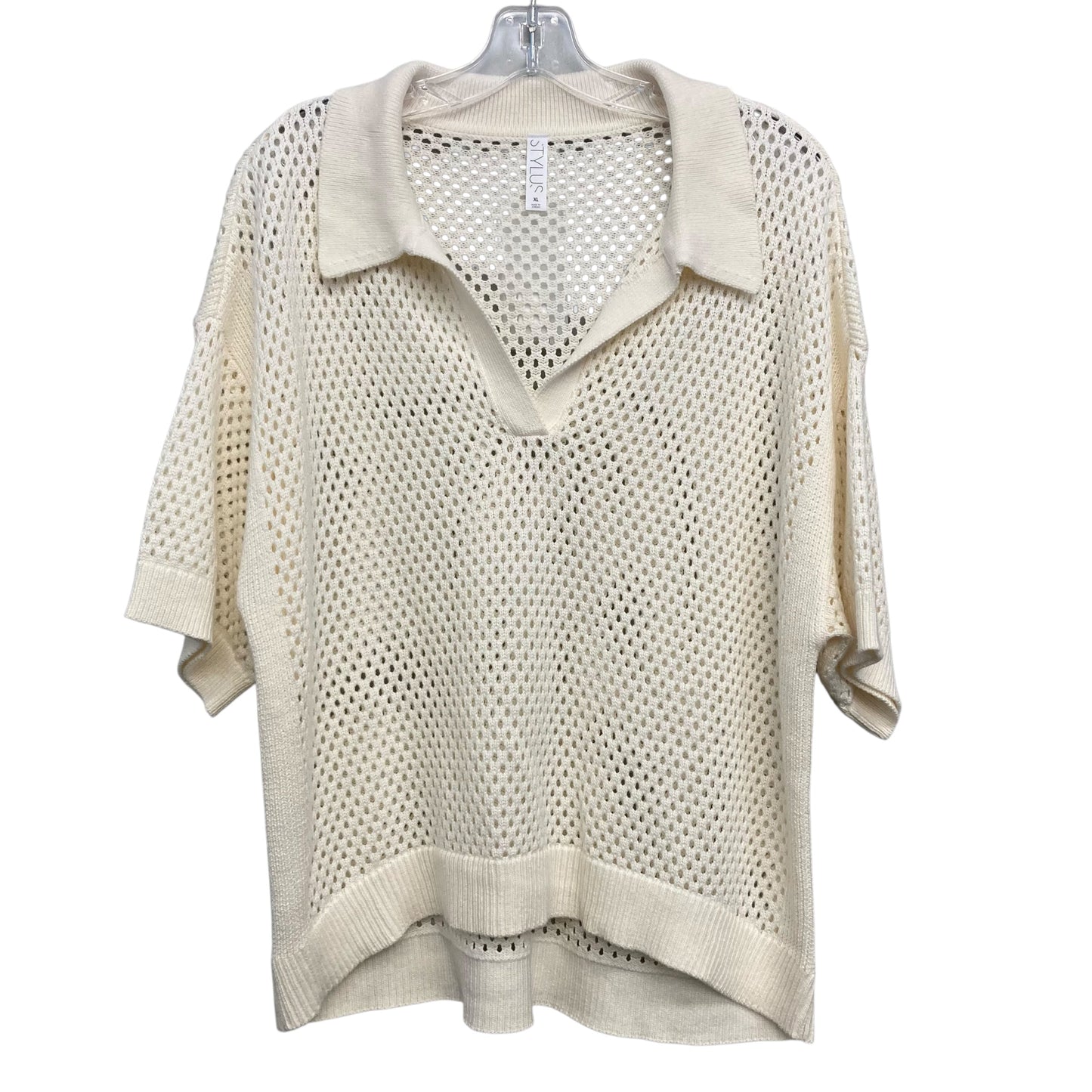 Top Ss By Stylus In Cream, Size:Xl