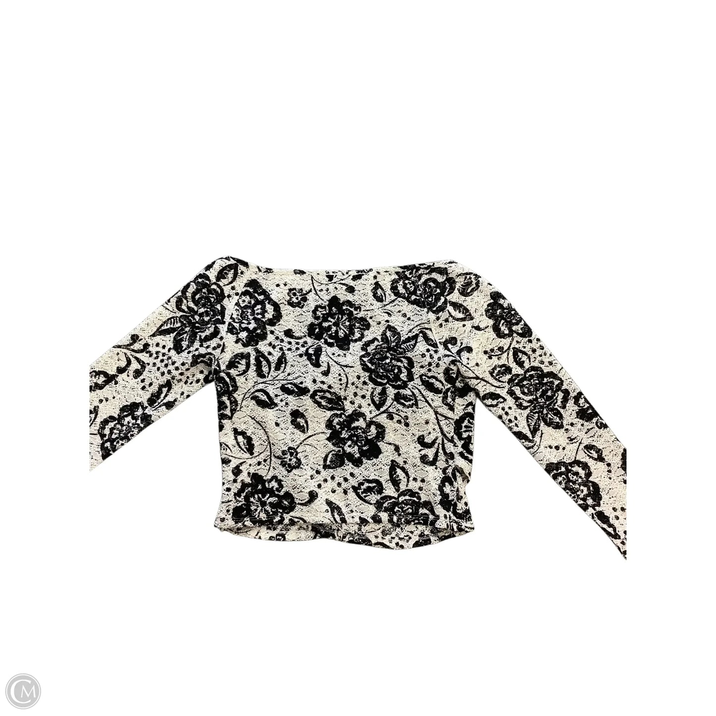 Top Long Sleeve By Free People In Black & Cream, Size: L