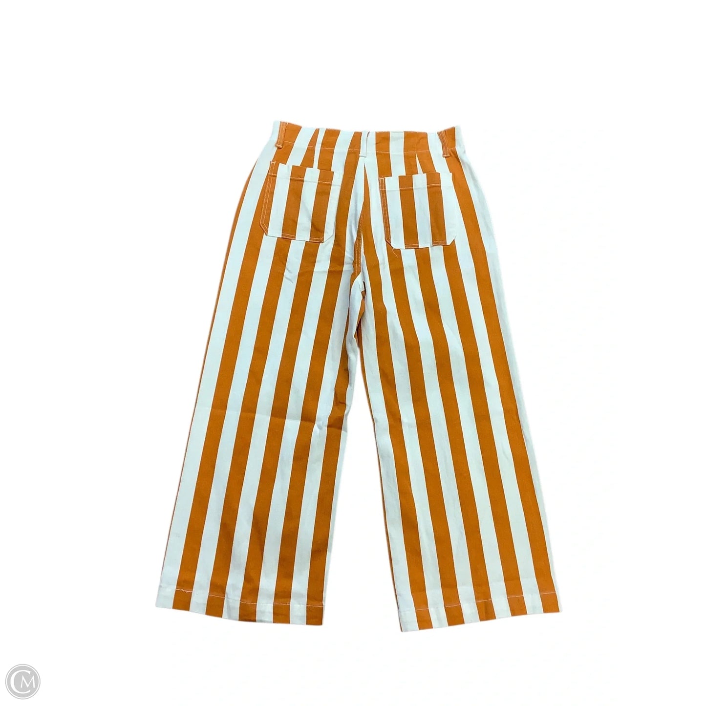 Jeans Wide Leg By Clothes Mentor In Orange & White, Size: 8