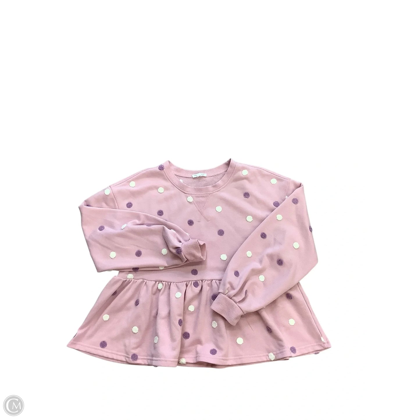 Top Long Sleeve By Blu Pepper In Pink, Size: S