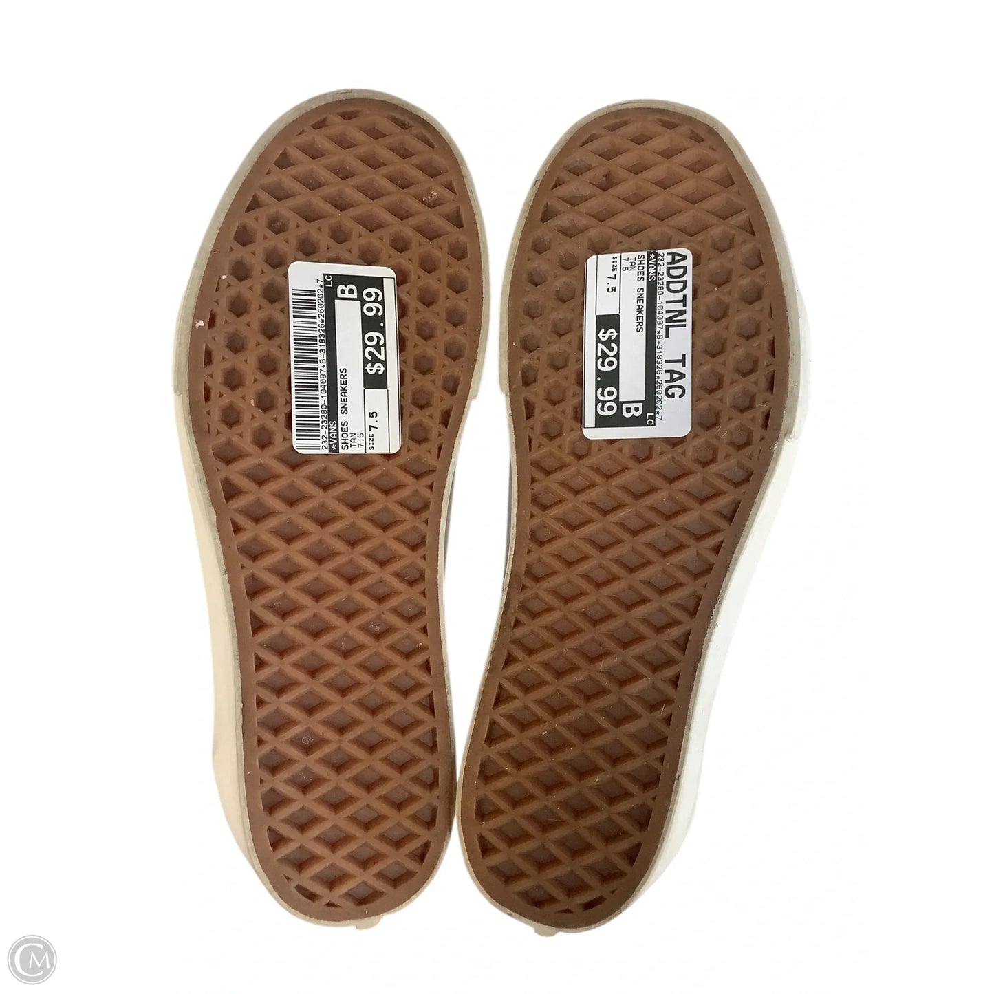Shoes Sneakers By Vans In Tan, Size: 7.5