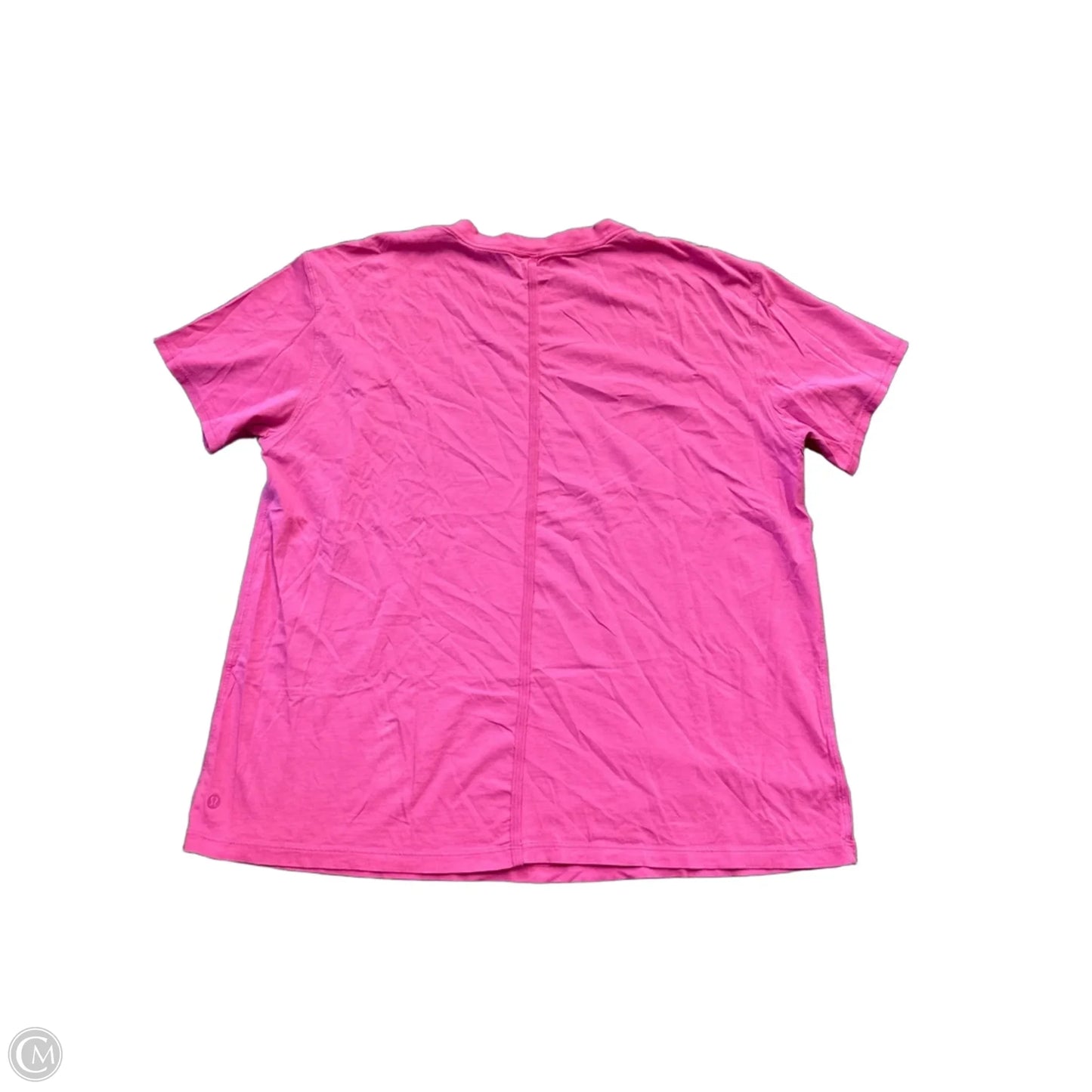 Athletic Top Short Sleeve By Lululemon In Pink, Size: L