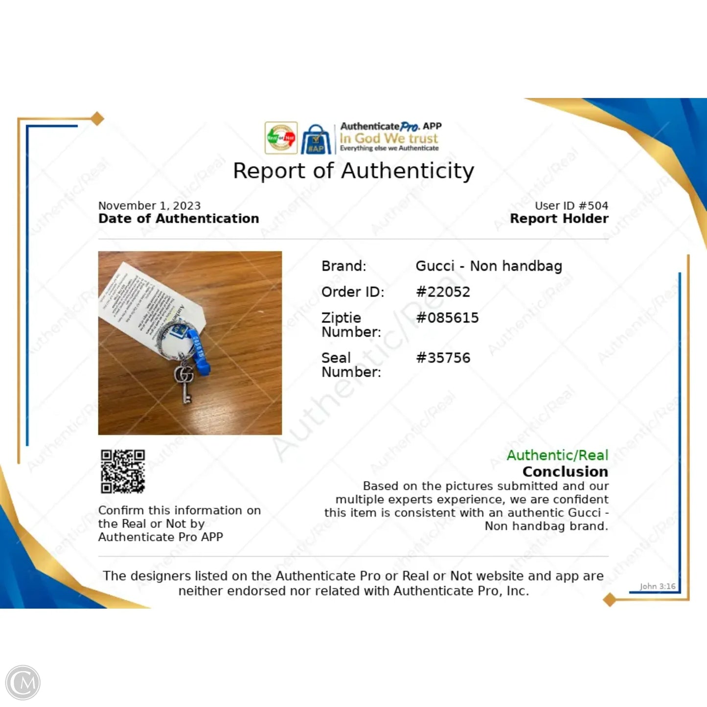 Key Chain Luxury Designer By Gucci