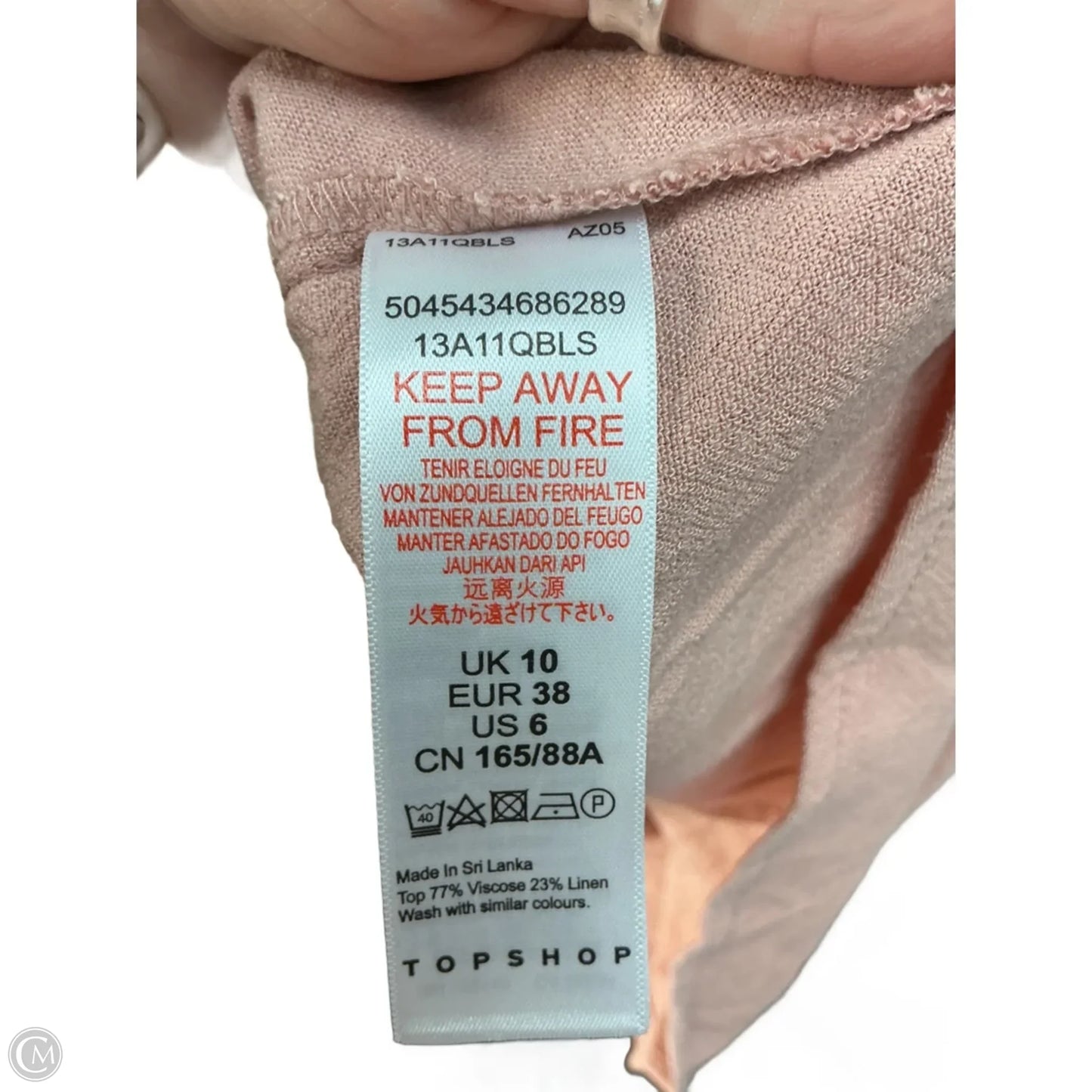 Top Sleeveless By Top Shop In Peach, Size: S