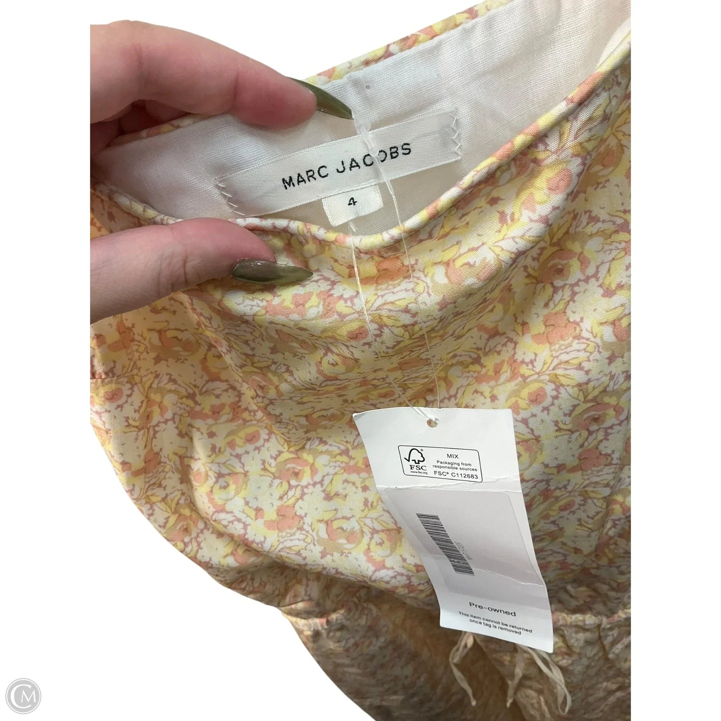 Dress Designer By Marc Jacobs In Pink & Yellow, Size: 4