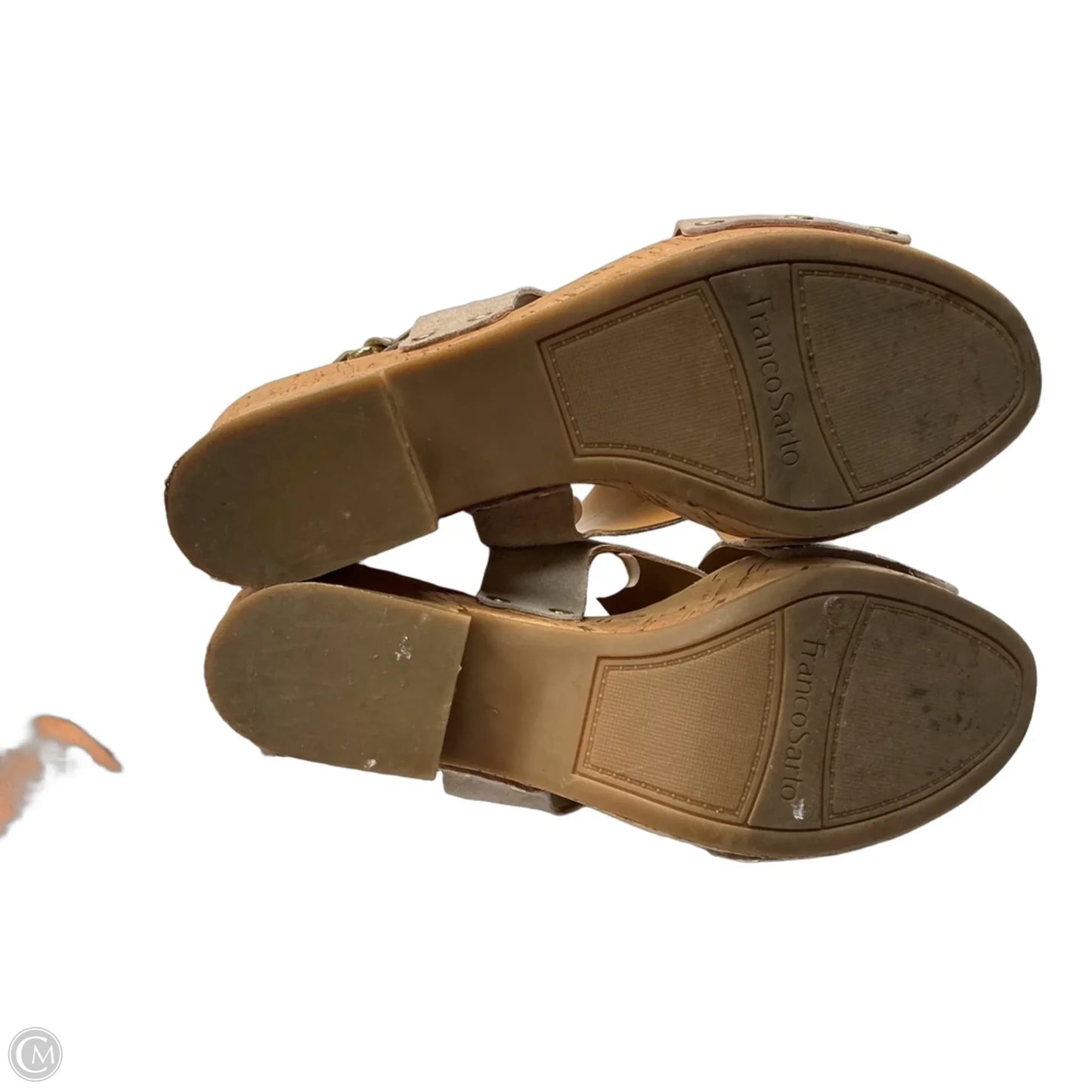 Sandals Heels Wedge By Franco Sarto In Tan, Size: 7.5