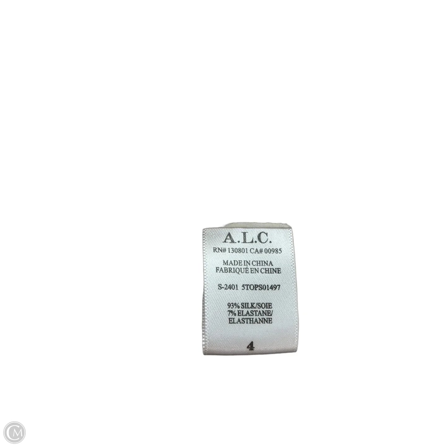 Top Long Sleeve By Alc In White, Size: S