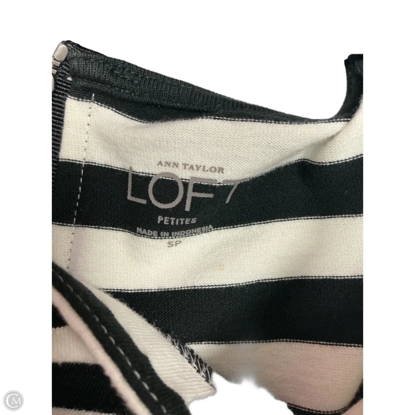 Top Sleeveless By Loft In Striped Pattern, Size: S