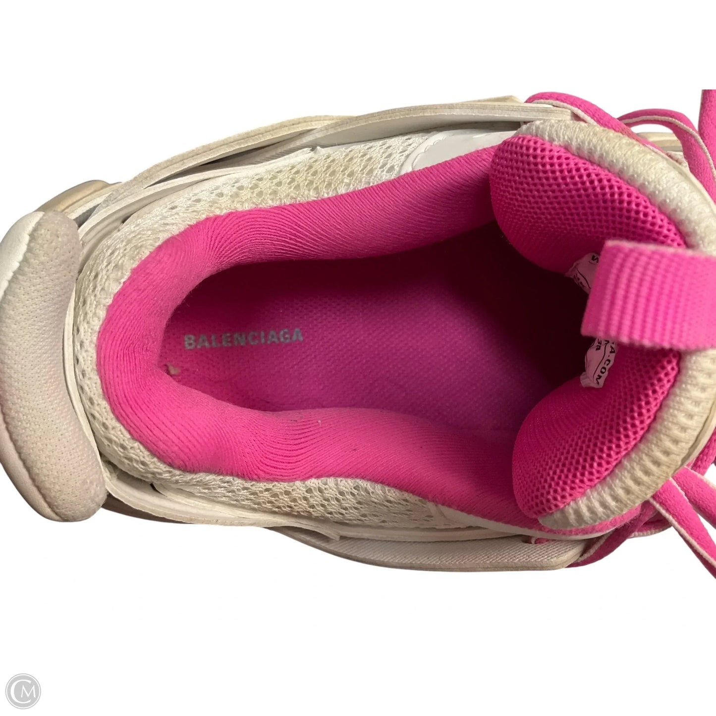 Shoes Luxury Designer By Balenciaga In Pink & White, Size: 9