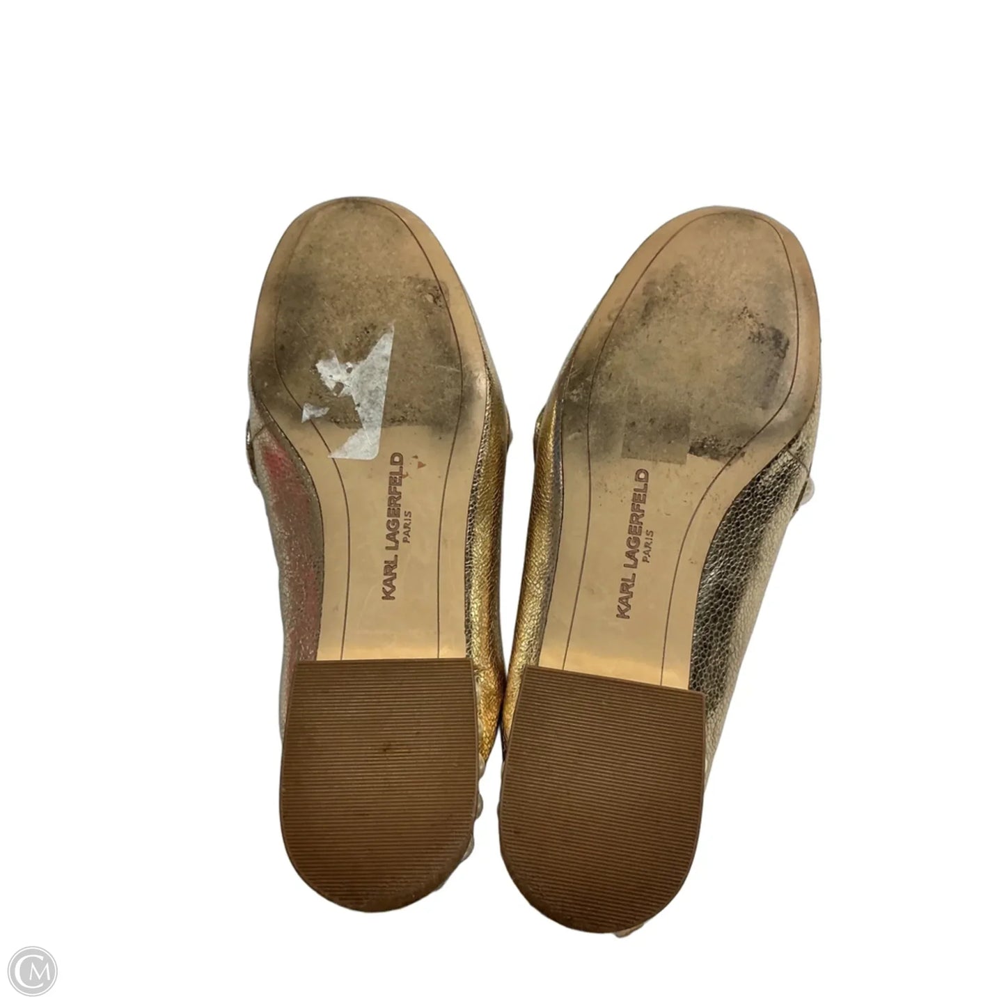 Shoes Designer By Karl Lagerfeld In Gold, Size: 6