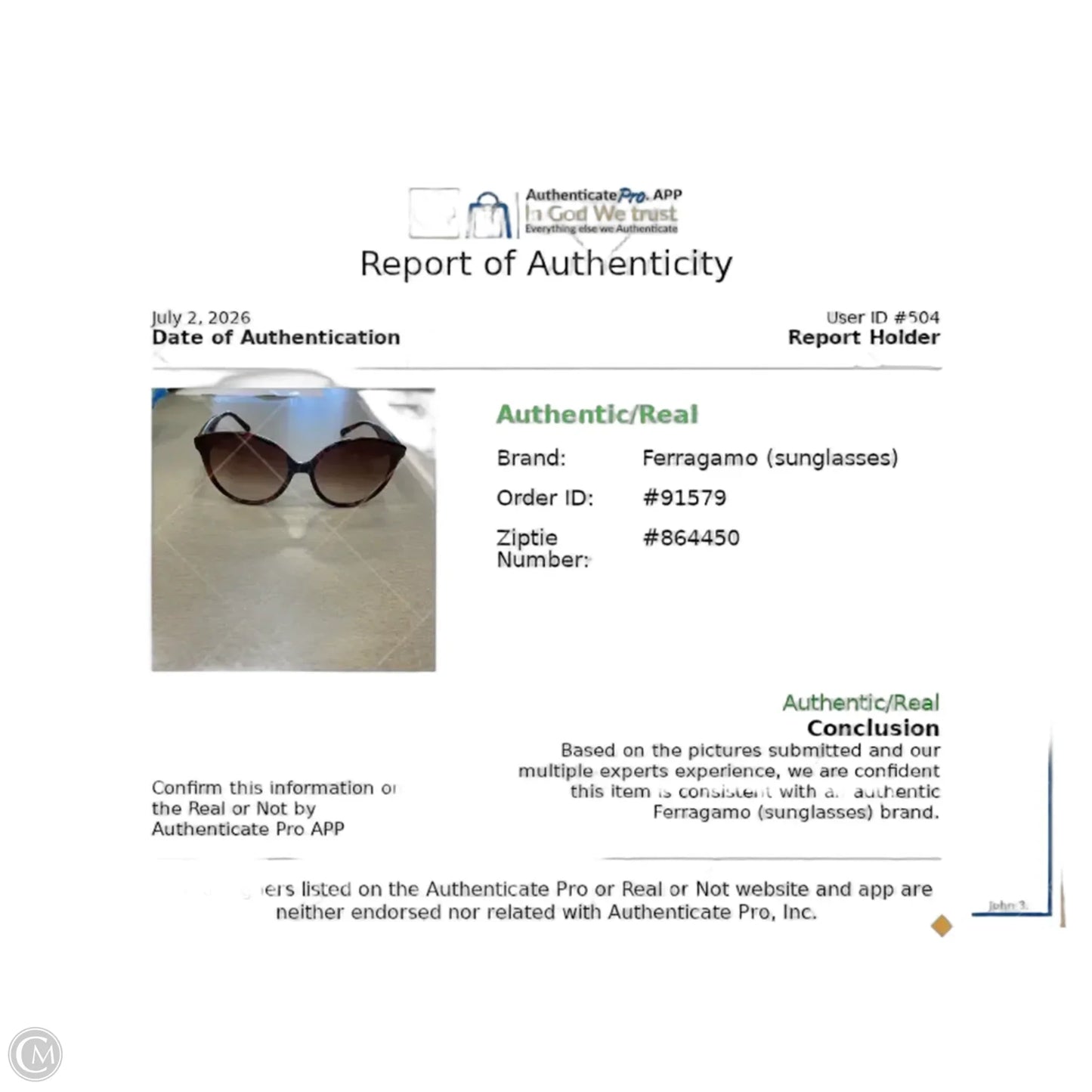 Sunglasses Luxury Designer By Ferragamo, Size: