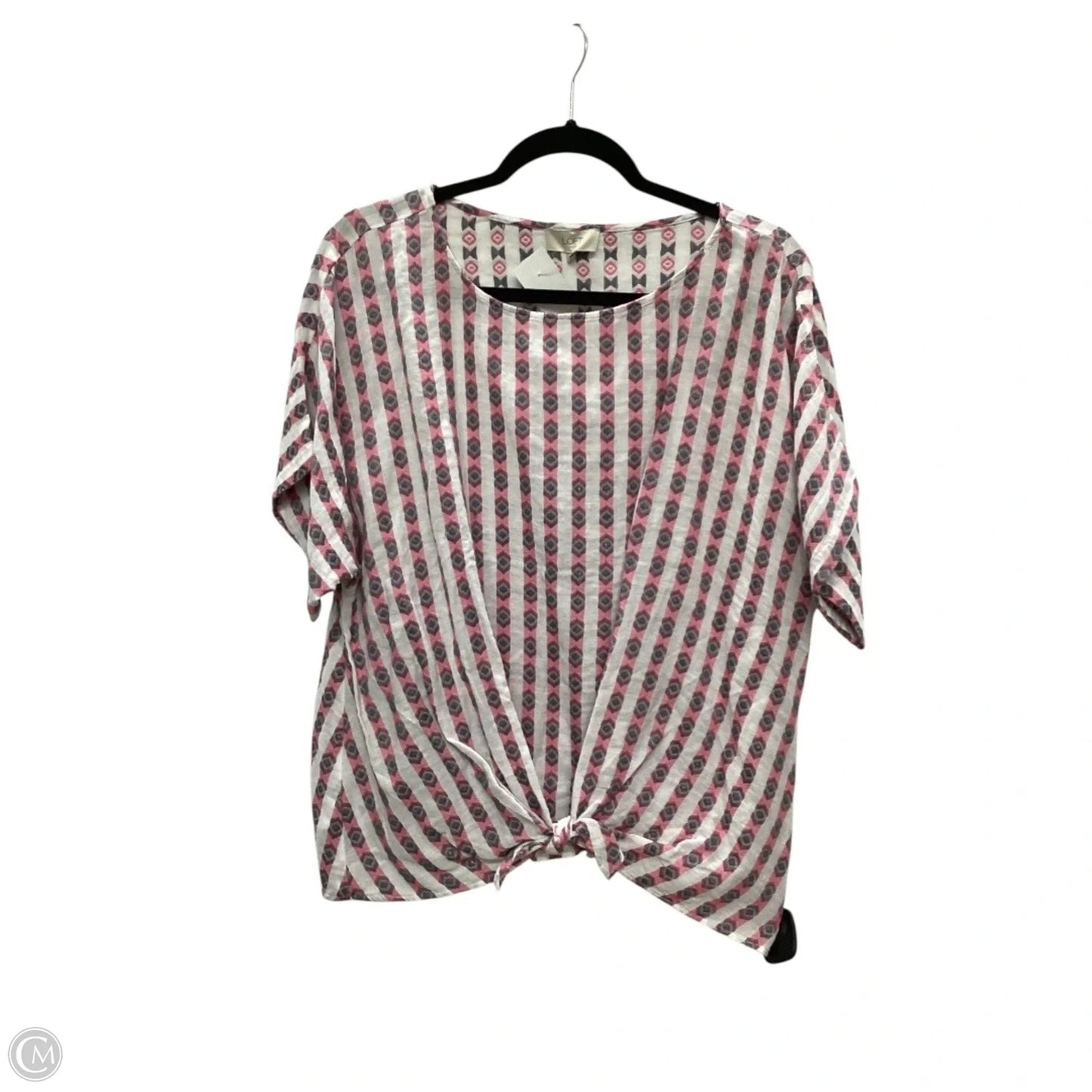 Top Short Sleeve By Loft In Pink, Size: L