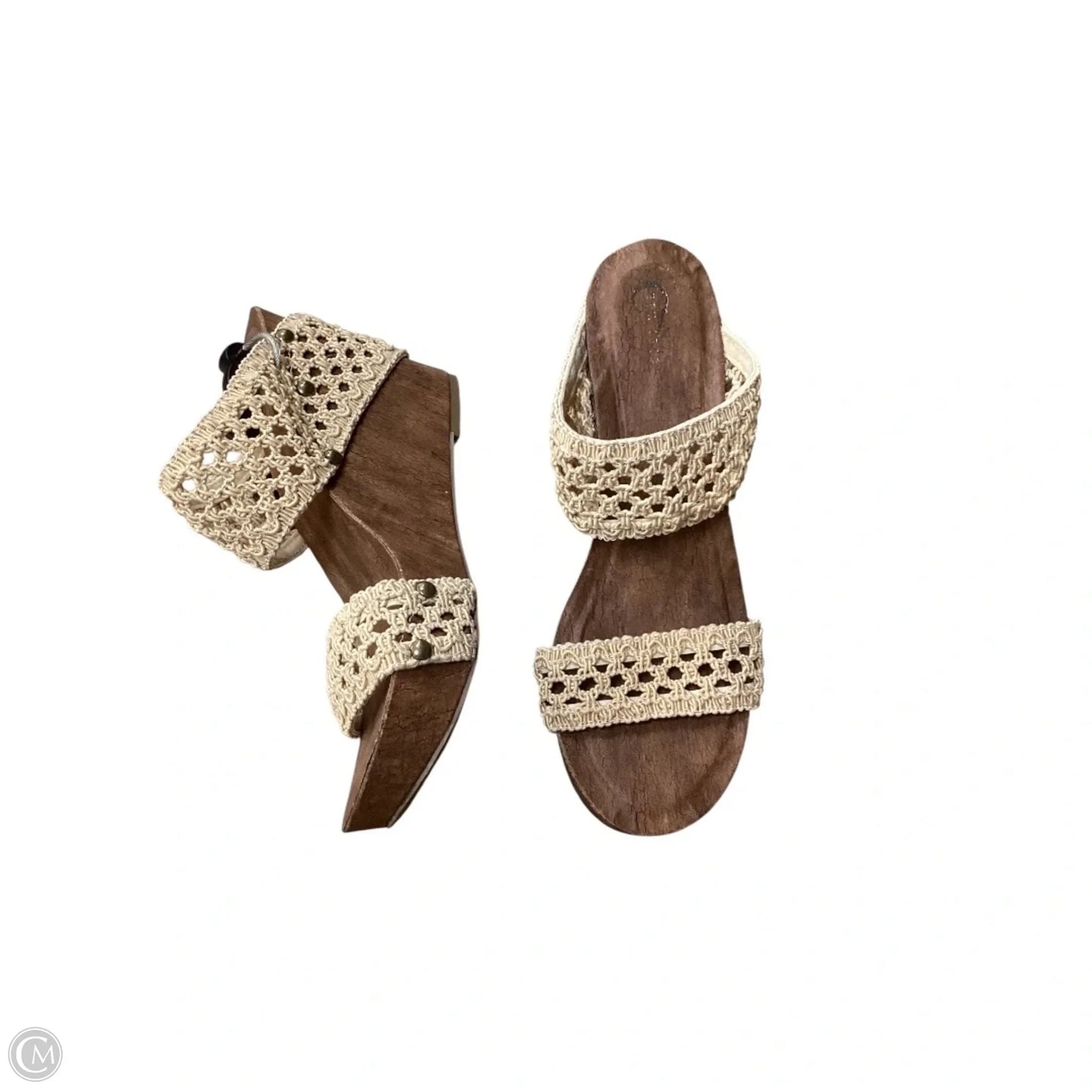 Sandals Heels Wedge By Cato In Brown, Size: 8.5