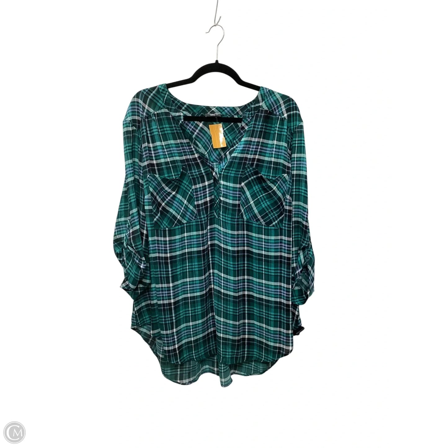 Blouse Long Sleeve By Torrid In Green, Size: 3x