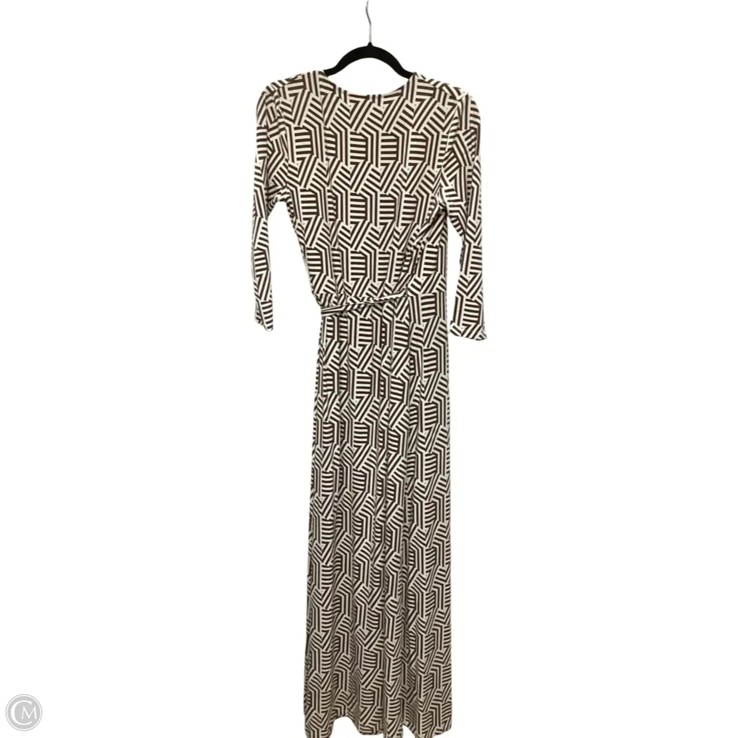 Dress Casual Maxi By Boden In Brown & White, Size: 12