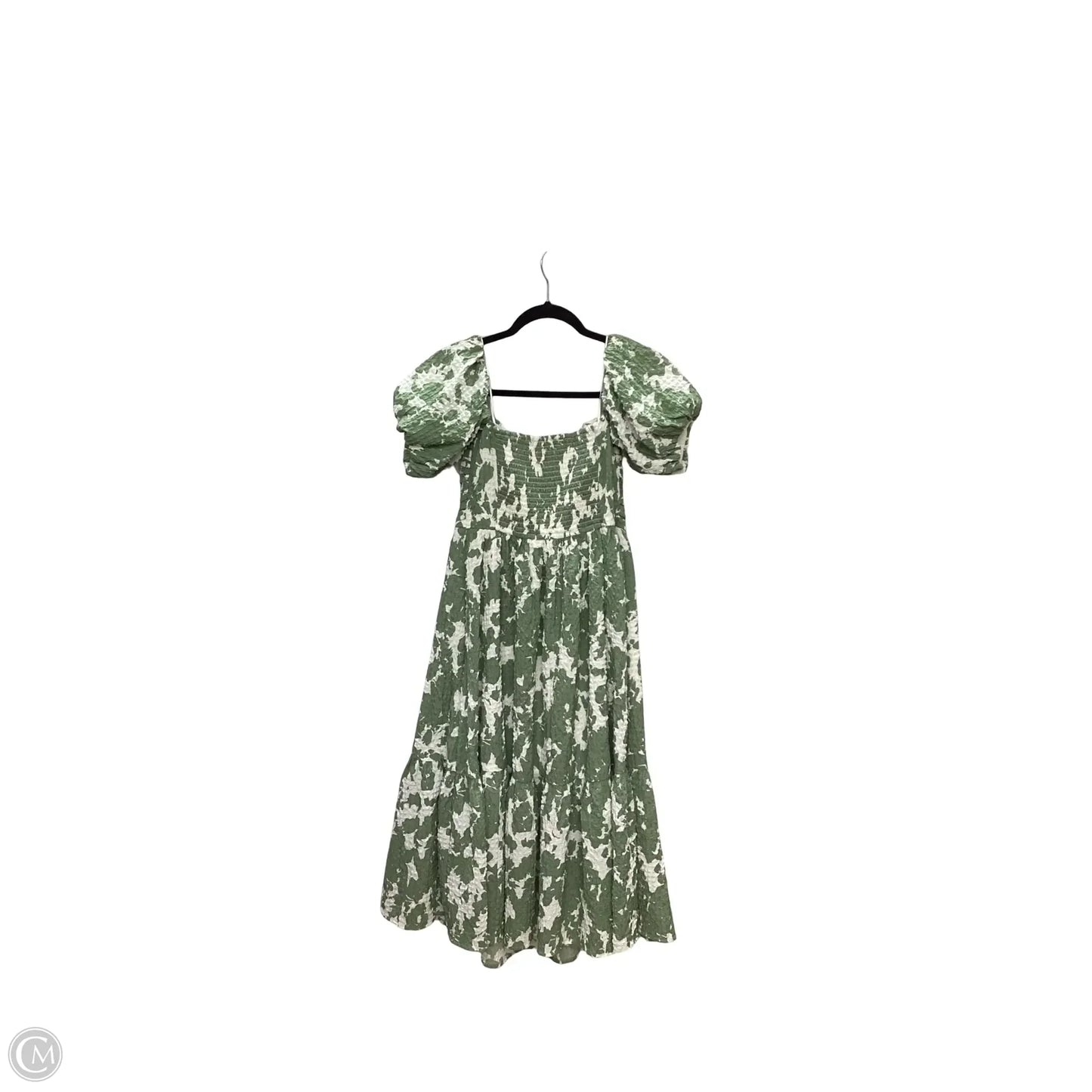 Dress Casual Midi By Abercrombie And Fitch In Green & White, Size: Mp