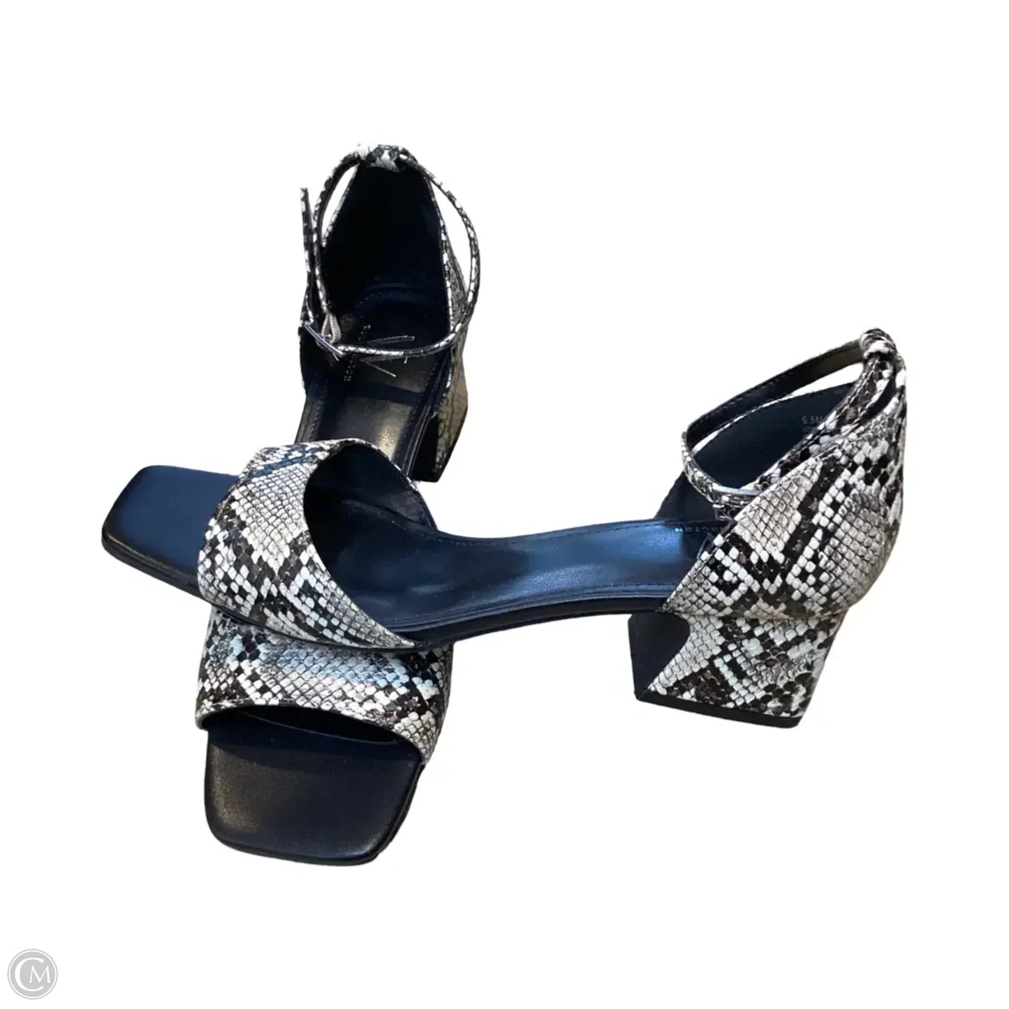 Sandals Heels Block By Worthington In Snakeskin Print, Size: 9.5