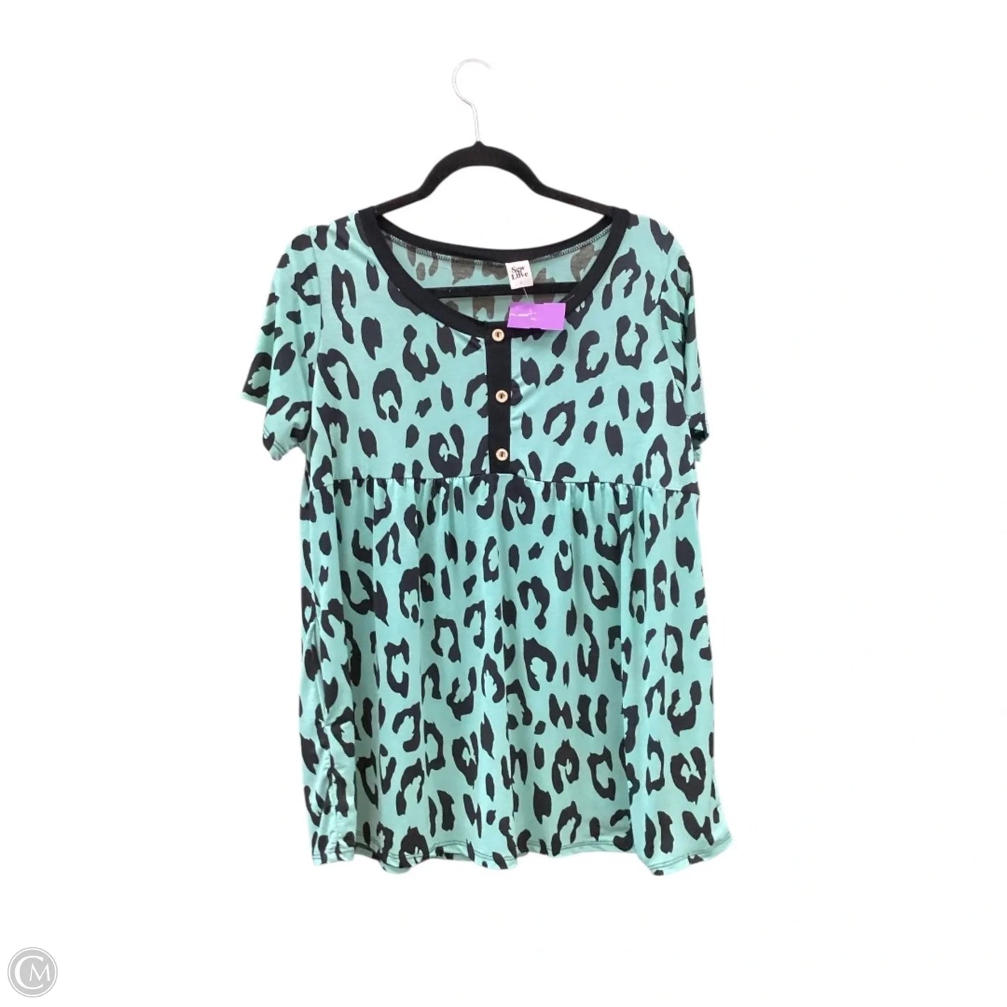 Top Short Sleeve By Sew In Love In Green, Size: L