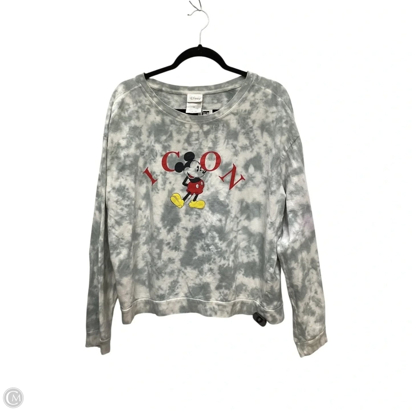 Top Long Sleeve Basic By Disney Store In Grey, Size: 1x