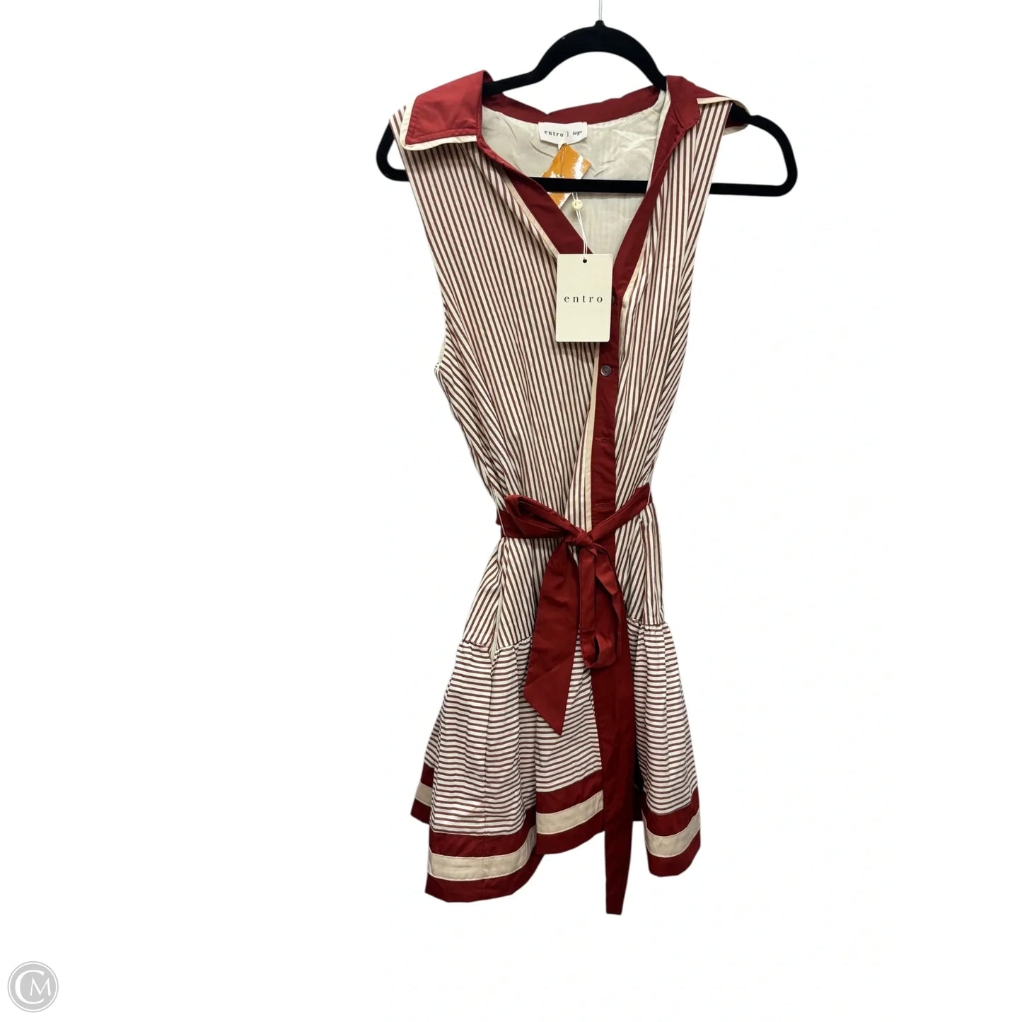 Dress Casual Midi By Entro In Striped Pattern, Size: L