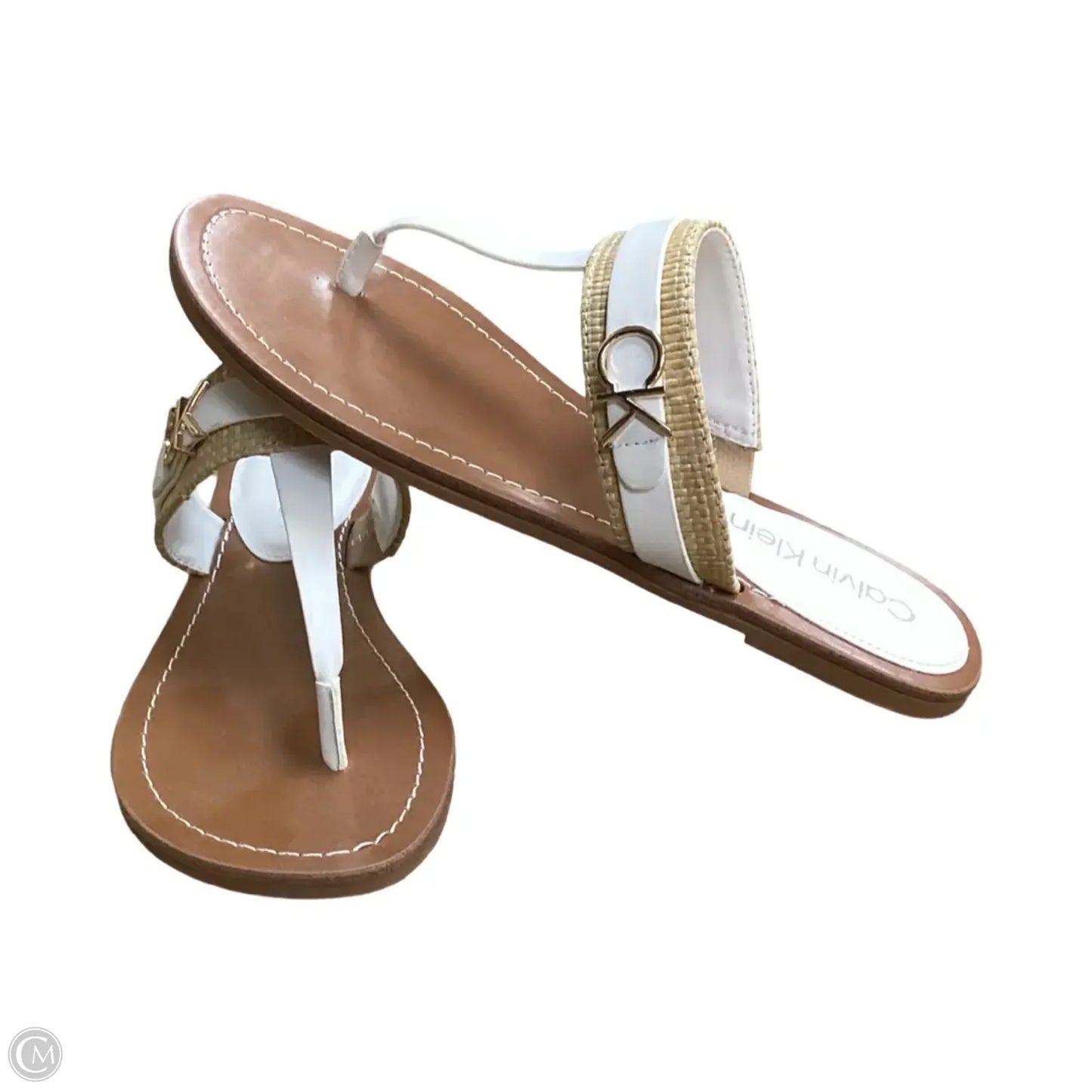 Sandals Flats By Calvin Klein In White, Size: 9
