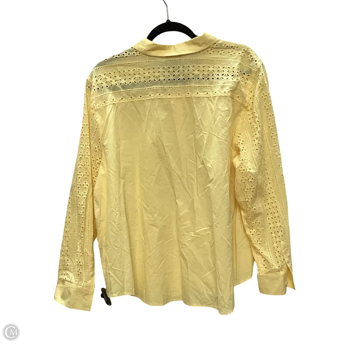 Blouse Long Sleeve By Chicos In Yellow, Size: 4