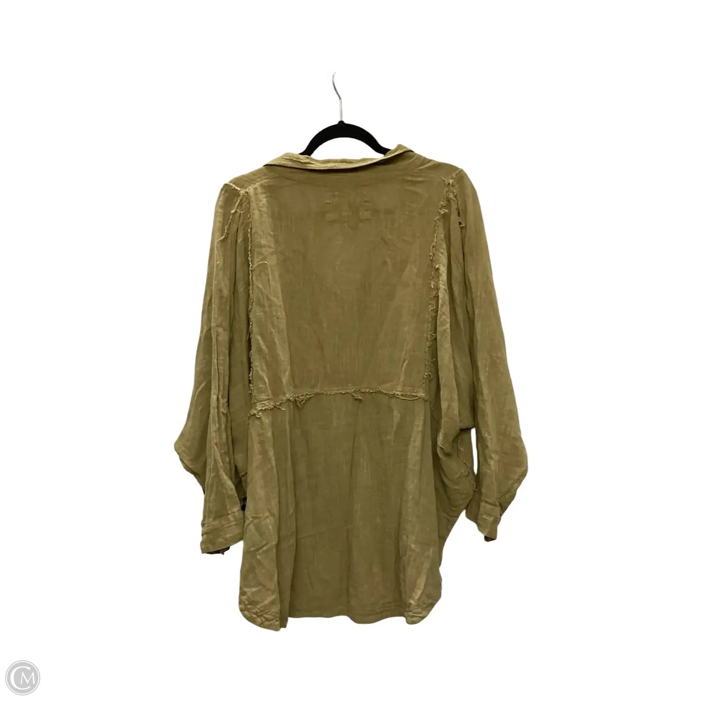 Blouse Short Sleeve By Free People In Green, Size: M