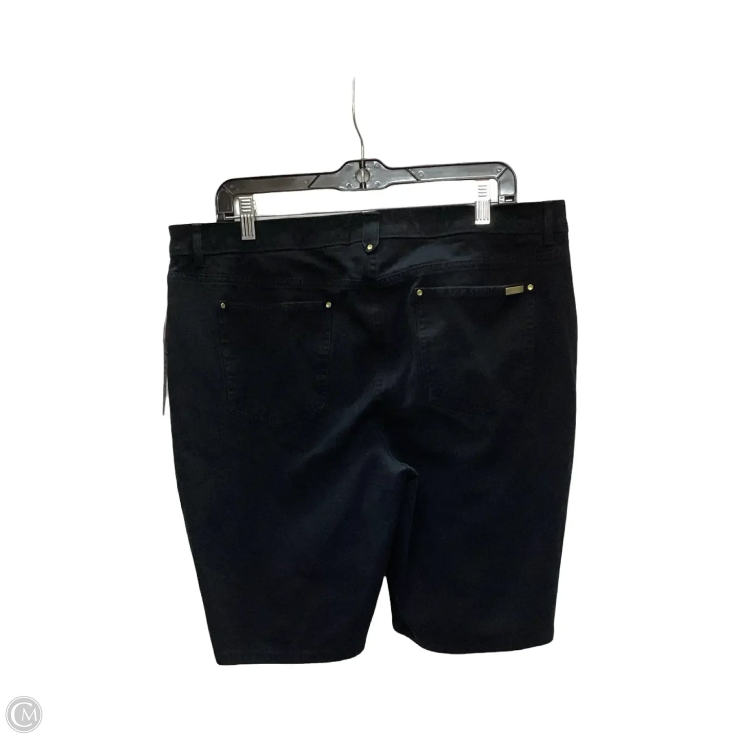Shorts By Chicos In Black Denim, Size: Xl