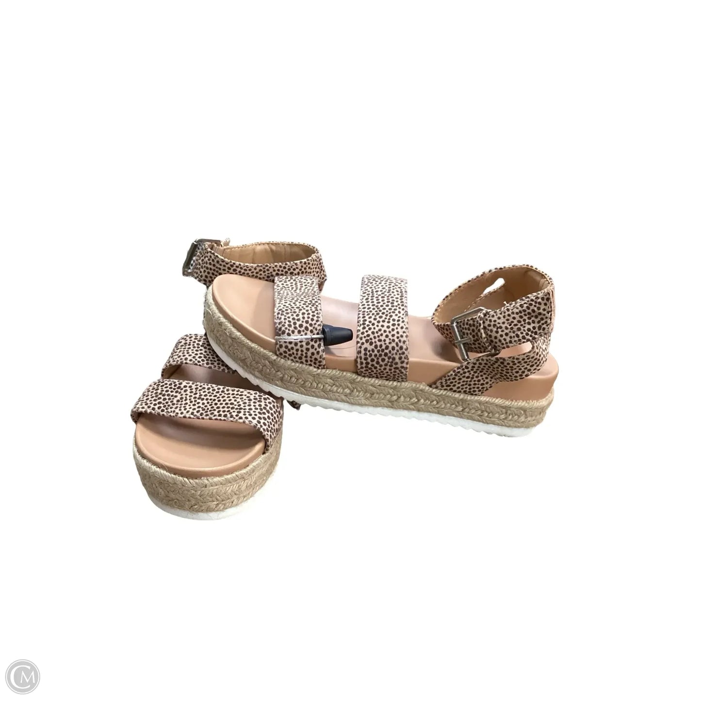 Sandals Heels Platform By Universal Thread In Animal Print, Size: 8.5