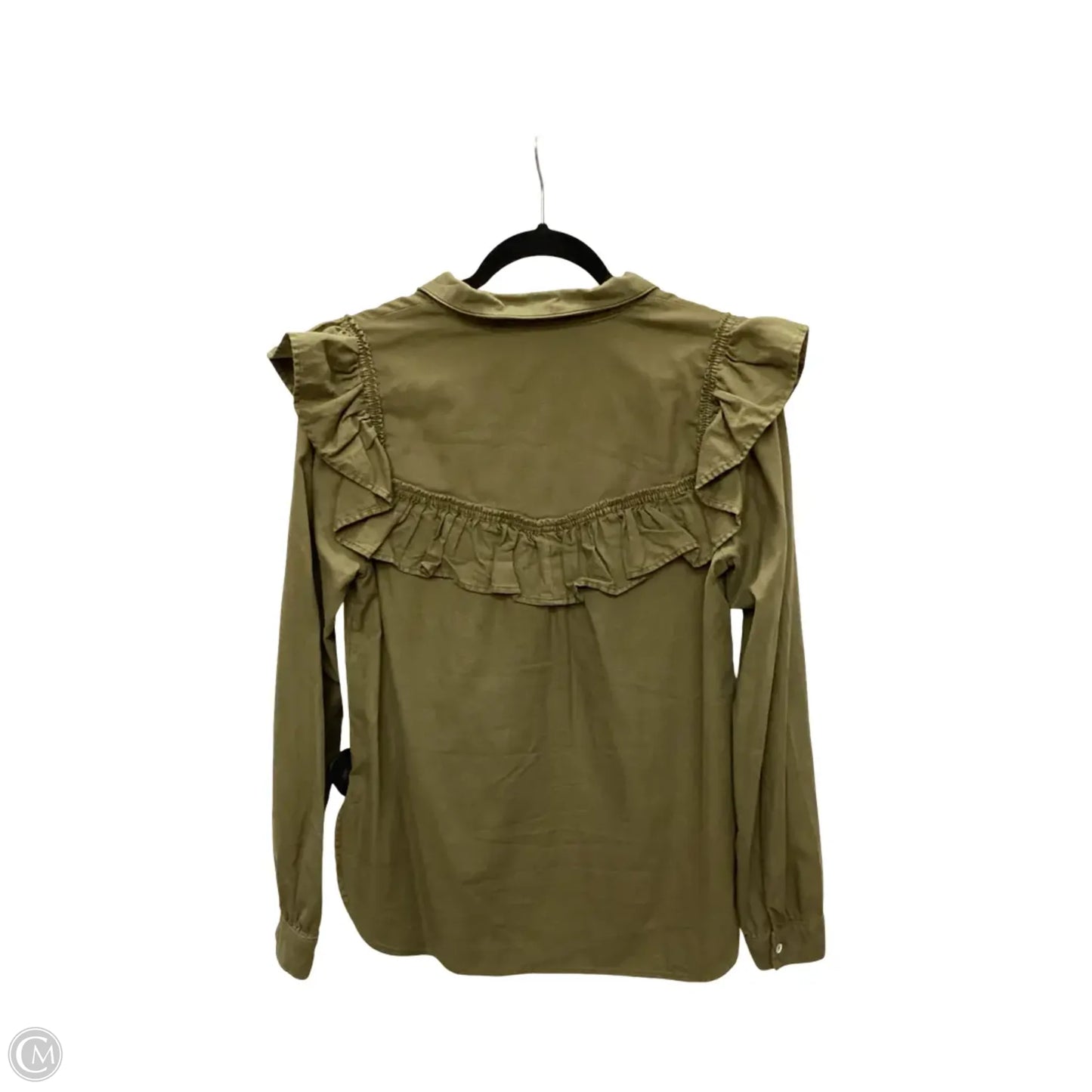 Blouse Long Sleeve By Pilcro In Green, Size: M