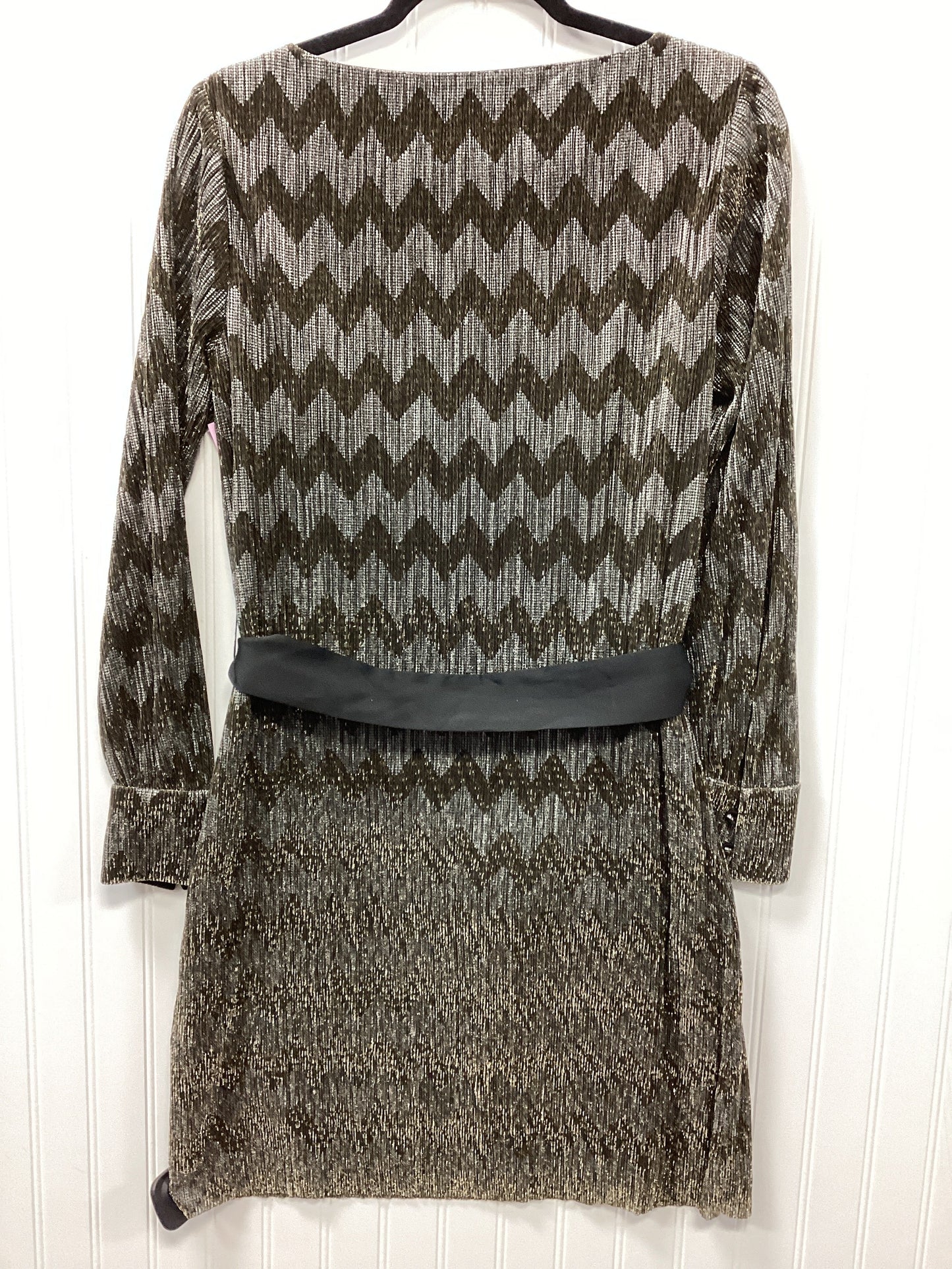 Dress Party Midi By Banana Republic In Black & Gold, Size:4