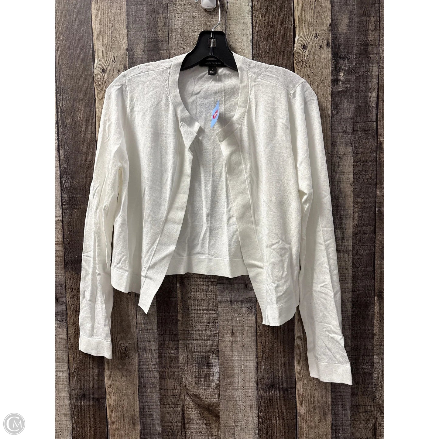 Sweater Cardigan By Ann Taylor In White, Size: M